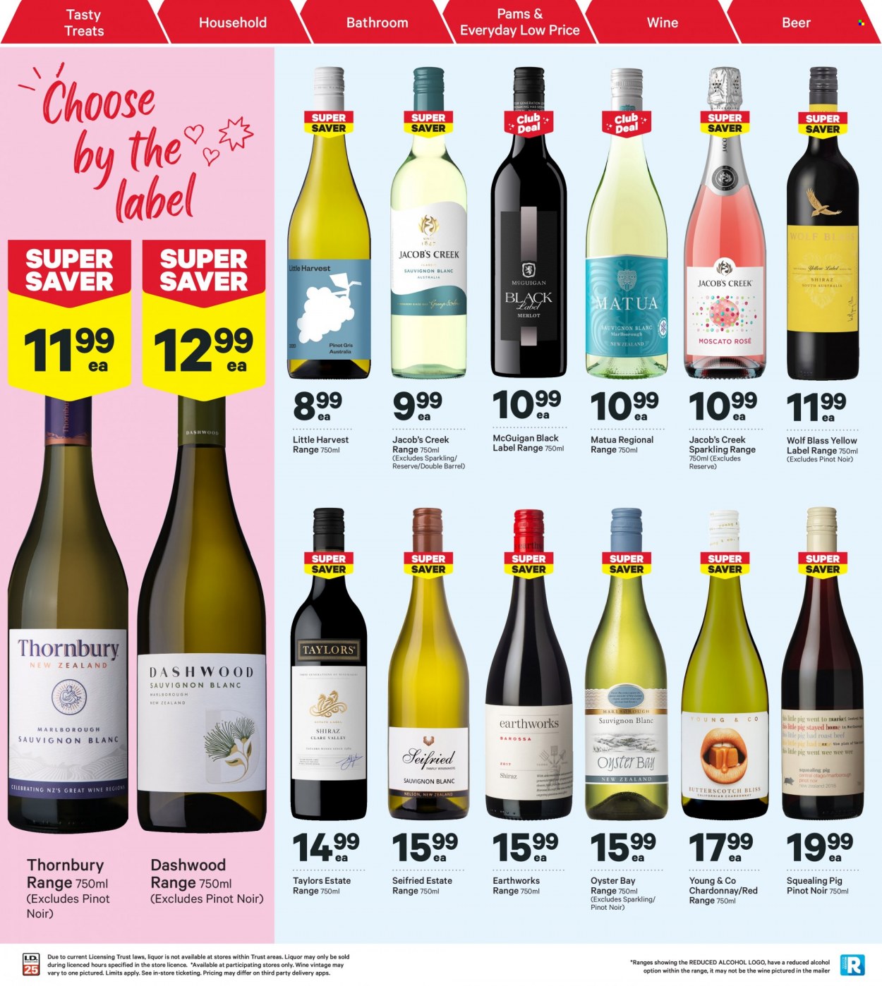 thumbnail - New World mailer - 23.01.2023 - 29.01.2023 - Sales products - oysters, red wine, white wine, Chardonnay, wine, Pinot Noir, alcohol, Jacob's Creek, Young & Co, beer. Page 36.