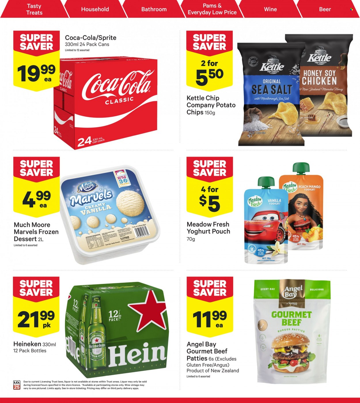 thumbnail - New World mailer - 30.01.2023 - 05.02.2023 - Sales products - yoghurt, Much Moore, potato chips, Coca-Cola, Sprite, wine, beer, Heineken. Page 2.