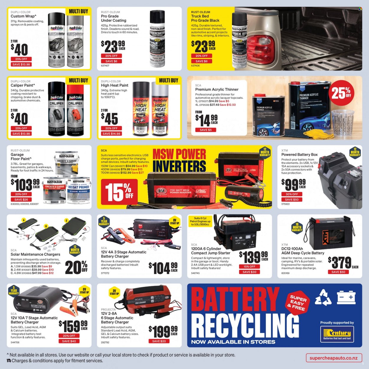 thumbnail - SuperCheap Auto mailer - 02.02.2023 - 12.02.2023 - Sales products - battery charger, XTM, battery box, deep cycle battery, starter, paint. Page 5.
