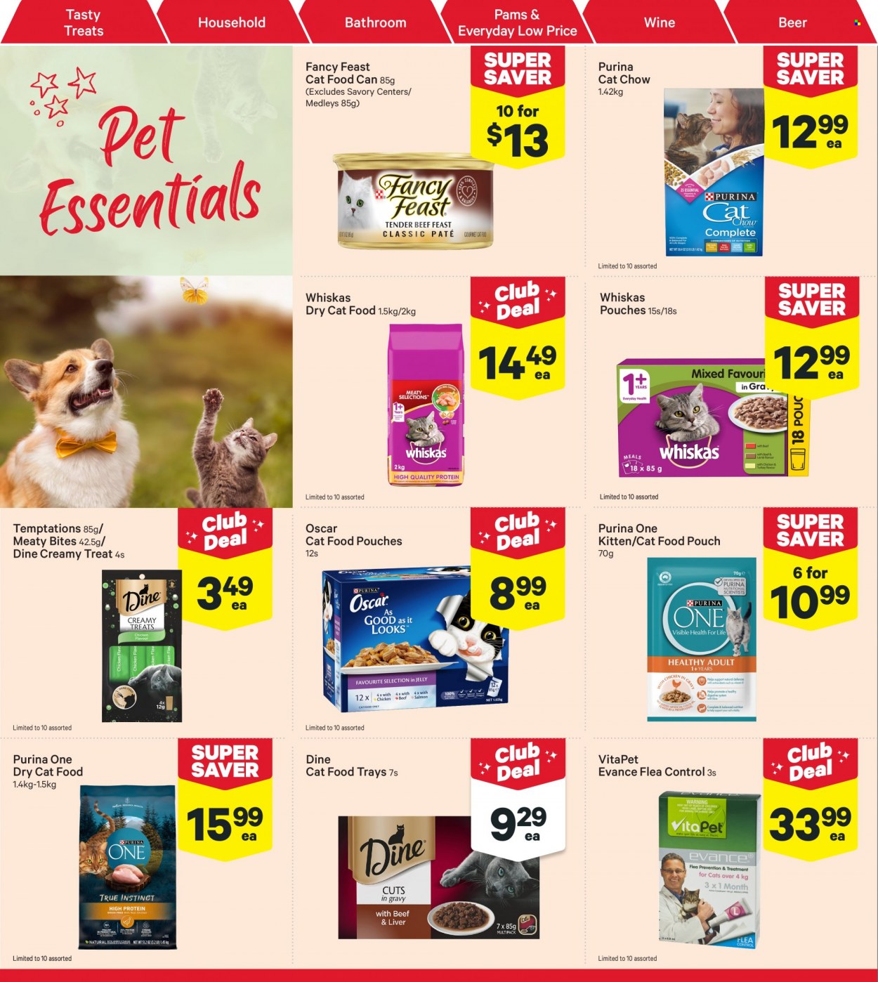 thumbnail - New World mailer - 06.02.2023 - 12.02.2023 - Sales products - wine, beer, animal food, cat food, Purina, Whiskas, dry cat food, Fancy Feast. Page 36.