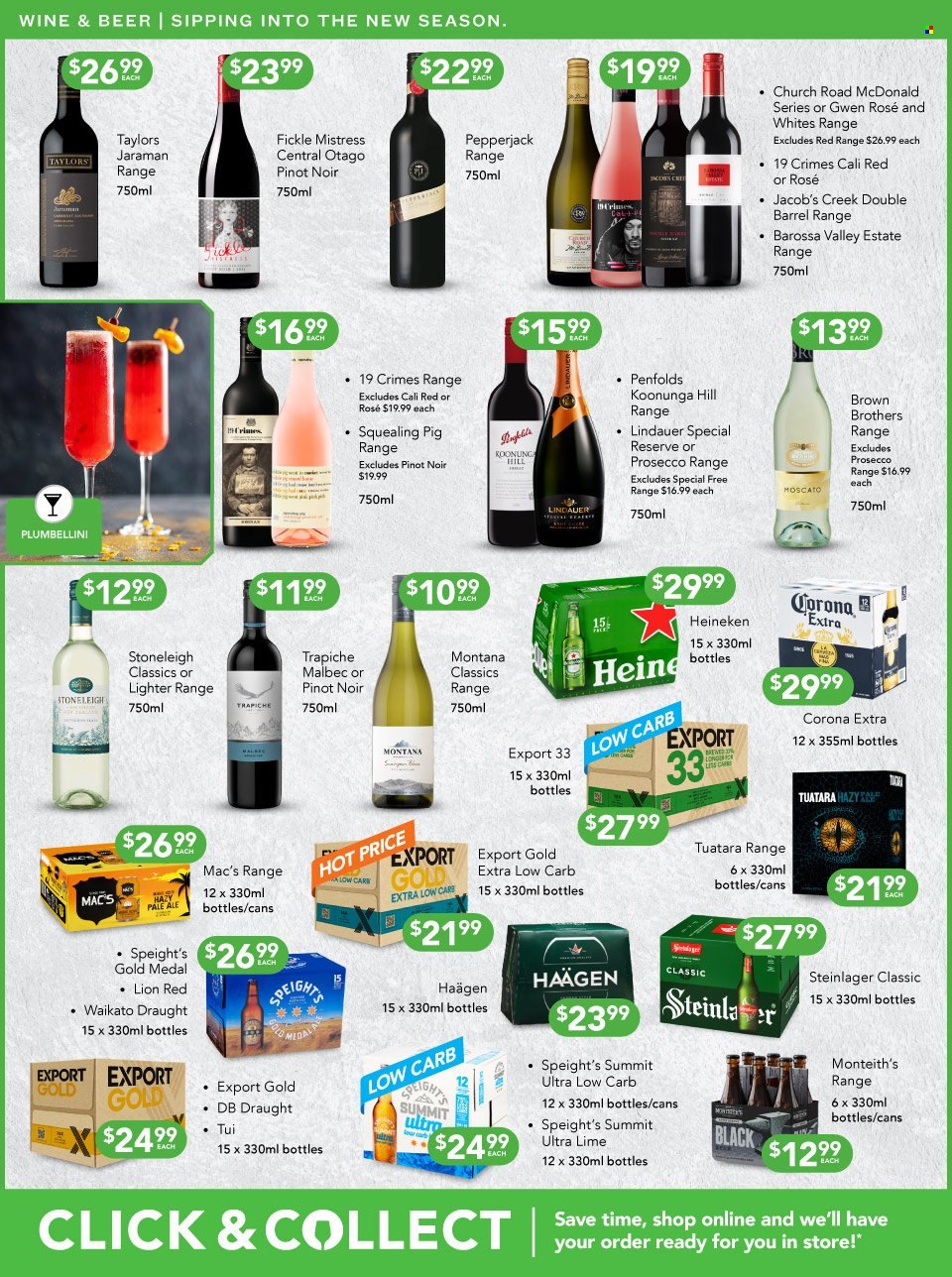 thumbnail - Liquorland mailer - 06.03.2023 - 19.03.2023 - Sales products - Häagen-Dazs, Jacobs, red wine, sparkling wine, wine, Pinot Noir, Lindauer, Moscato, Jacob's Creek, rosé wine, BROTHERS, beer, Corona Extra, Heineken, Steinlager, Mac’s. Page 5.