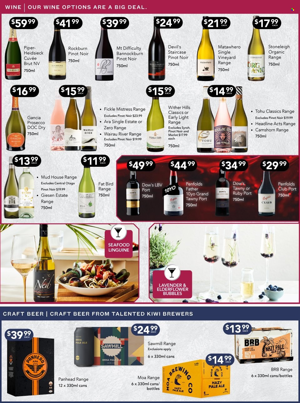 thumbnail - Liquorland mailer - 06.03.2023 - 19.03.2023 - Sales products - red wine, prosecco, wine, Merlot, Pinot Noir, Cuvée, Wither Hills, Syrah, beer, brewer. Page 6.