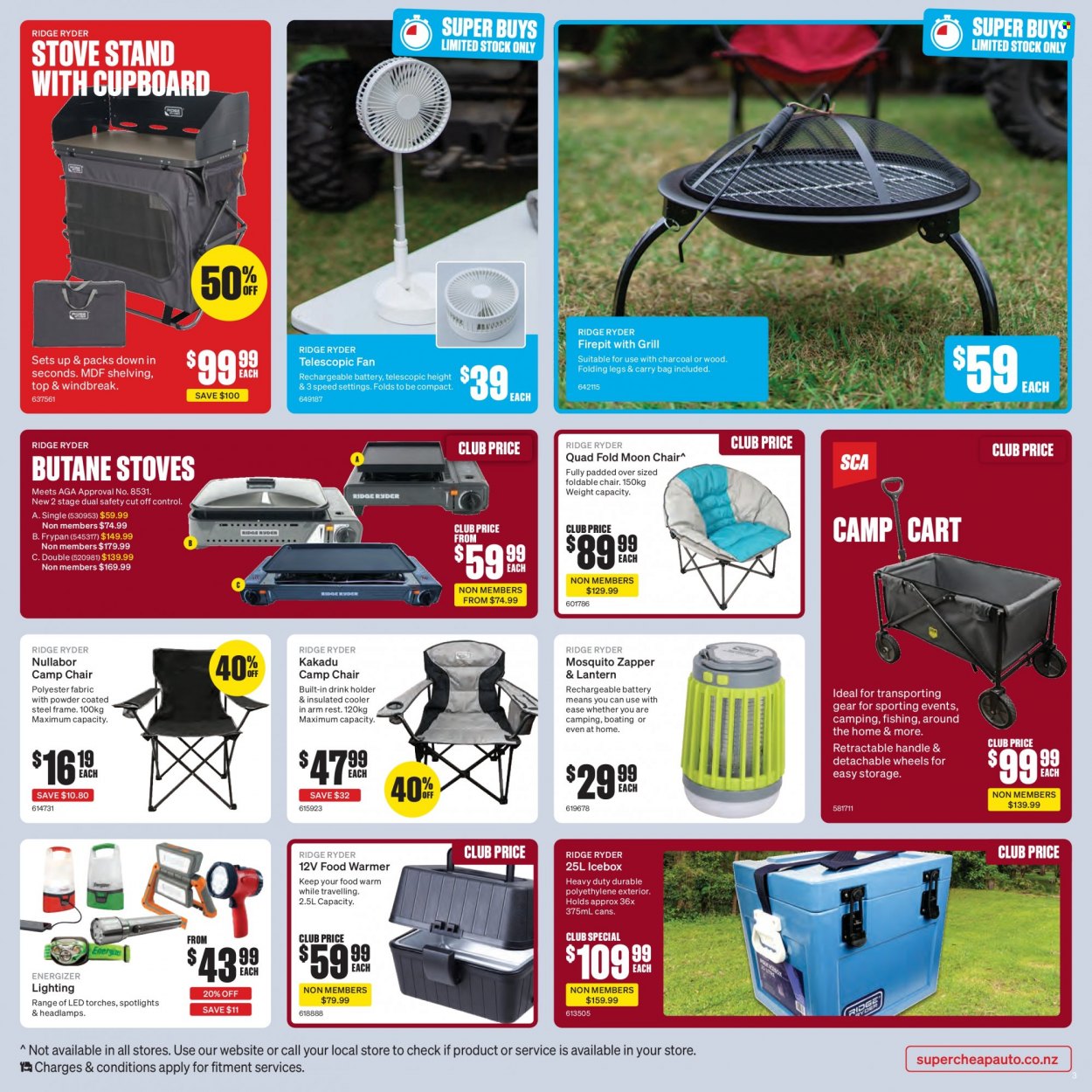 thumbnail - SuperCheap Auto mailer - 23.03.2023 - 06.04.2023 - Sales products - Ridge Ryder, frying pan, Energizer, spotlight, rechargeable battery, chair, headlamp, drink holder. Page 3.