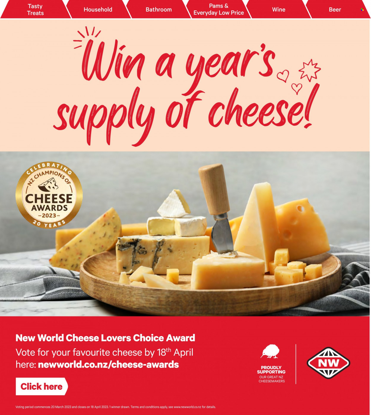 thumbnail - New World mailer - 27.03.2023 - 02.04.2023 - Sales products - cheese, wine, beer. Page 10.