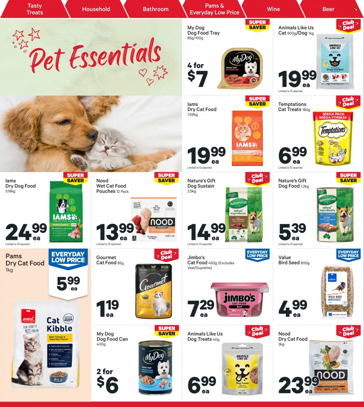 thumbnail - New World mailer - 27.03.2023 - 02.04.2023 - Sales products - Milo, cage free eggs, wine, beer, animal food, dry dog food, bird food, cat food, dog food, dry cat food, Iams, wet cat food, probiotics, Omega-3. Page 32.