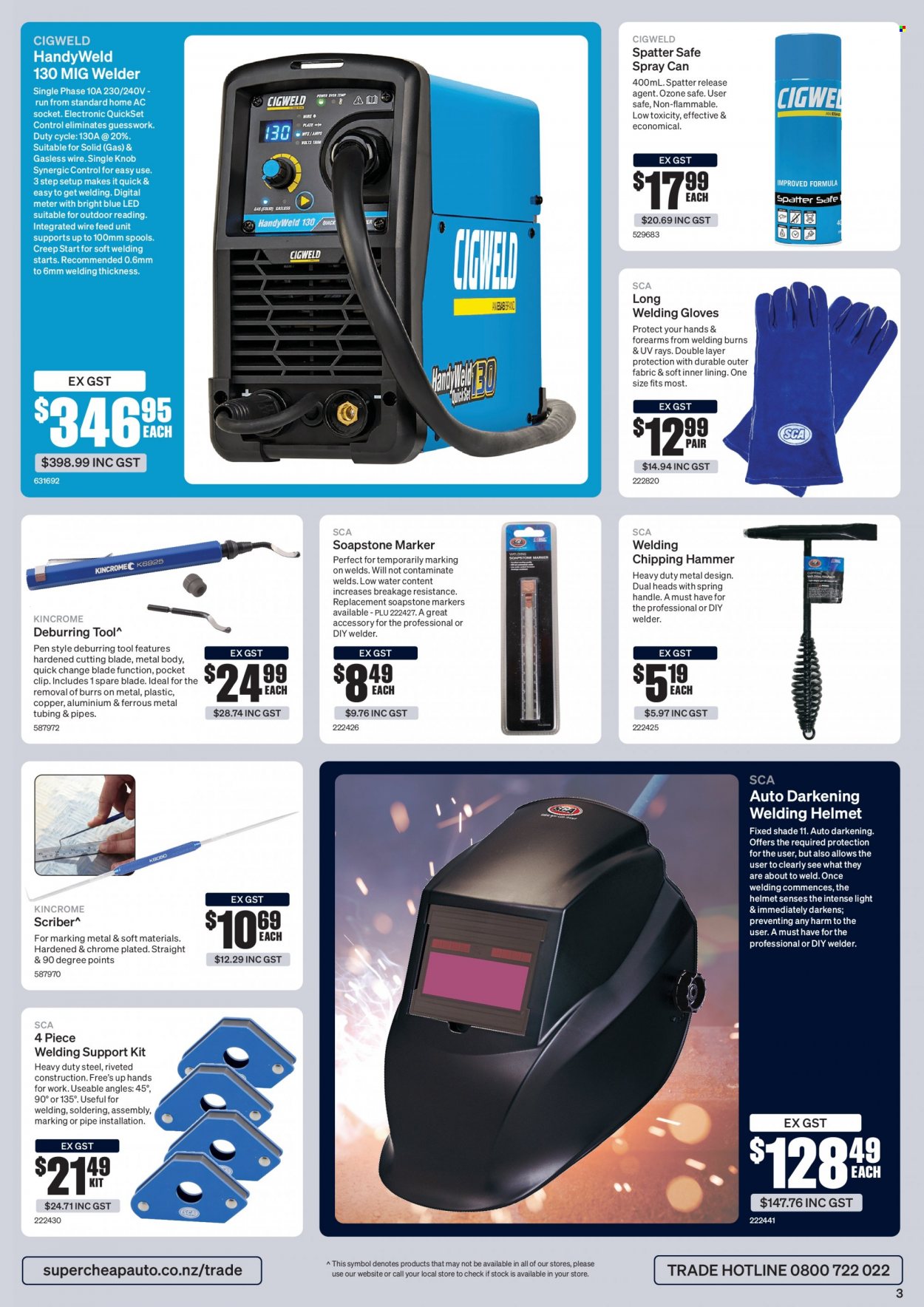 thumbnail - SuperCheap Auto mailer - 11.04.2023 - 12.06.2023 - Sales products - hammer, welding helmet, welding gloves, inverter welder, welder. Page 3.