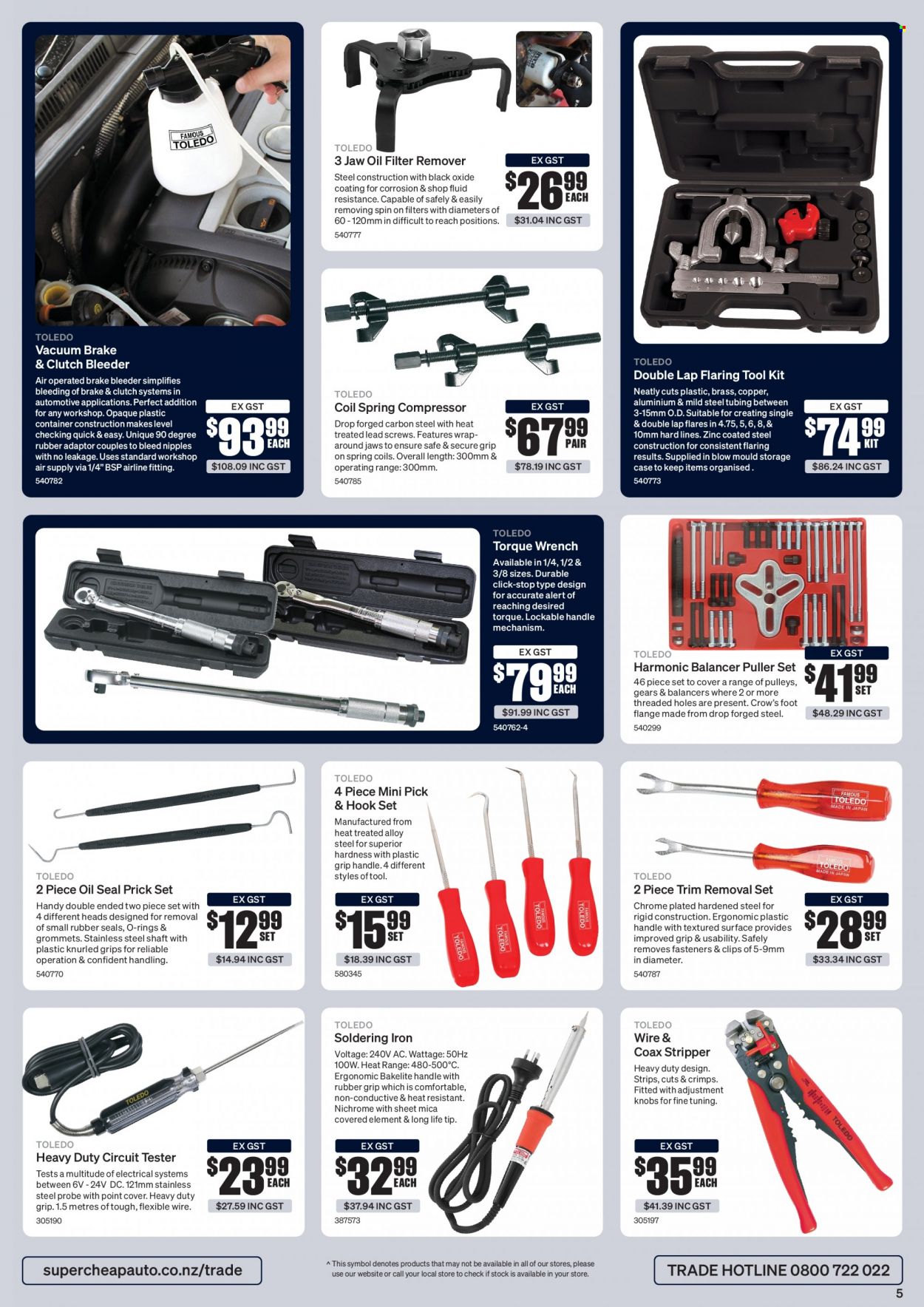 thumbnail - SuperCheap Auto mailer - 11.04.2023 - 12.06.2023 - Sales products - hook, compressor, container, wrench, tool set, torque wrench, air compressor, soldering iron, o-rings, oil filter. Page 5.