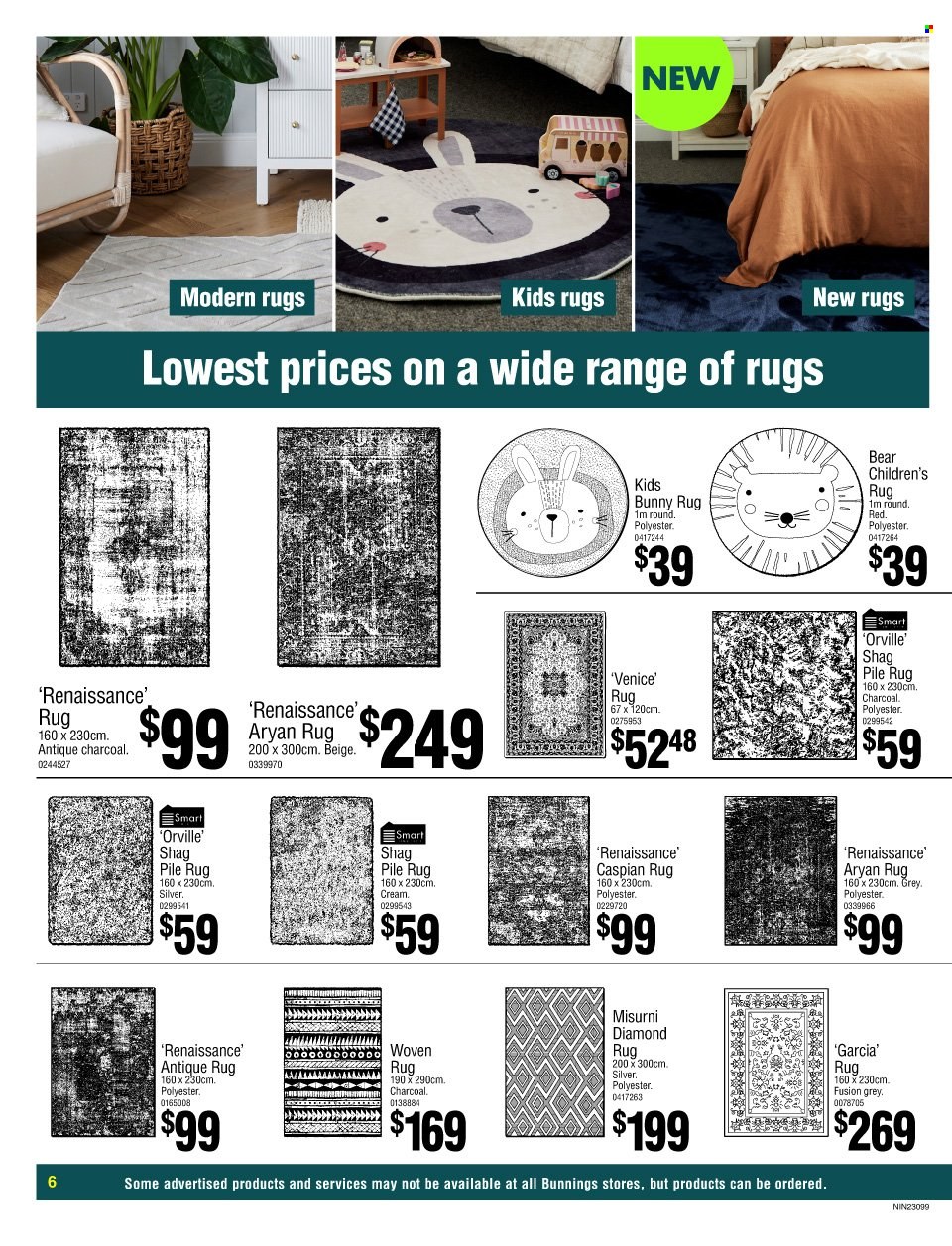 thumbnail - Bunnings Warehouse mailer - 26.05.2023 - 11.06.2023 - Sales products - rug. Page 6.
