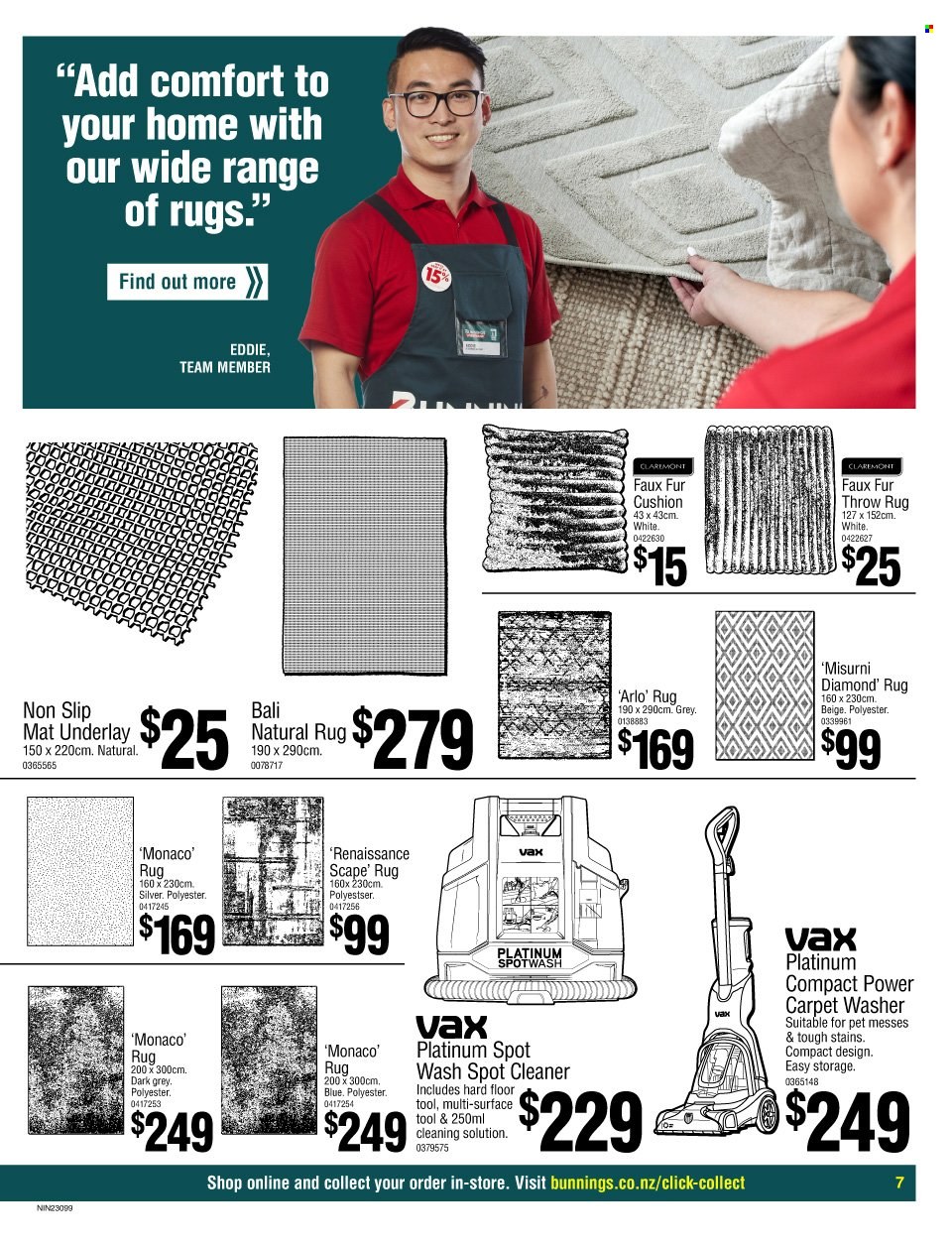 thumbnail - Bunnings Warehouse mailer - 26.05.2023 - 11.06.2023 - Sales products - cushion, cleaner, blanket, rug. Page 7.