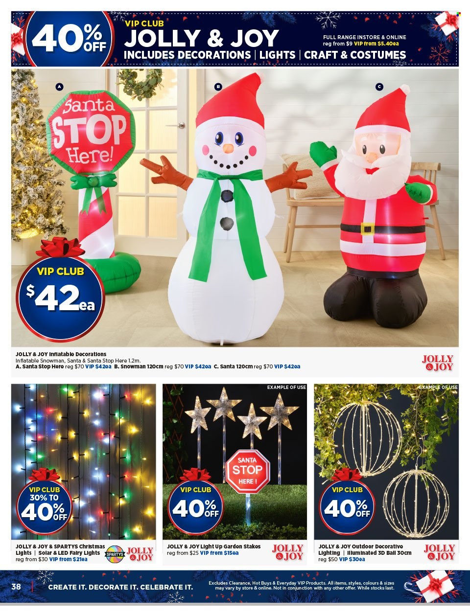 thumbnail - Spotlight mailer - 15.11.2023 - 03.12.2023 - Sales products - inflatable decor, costume, LED light, christmas lights, lighting. Page 38.