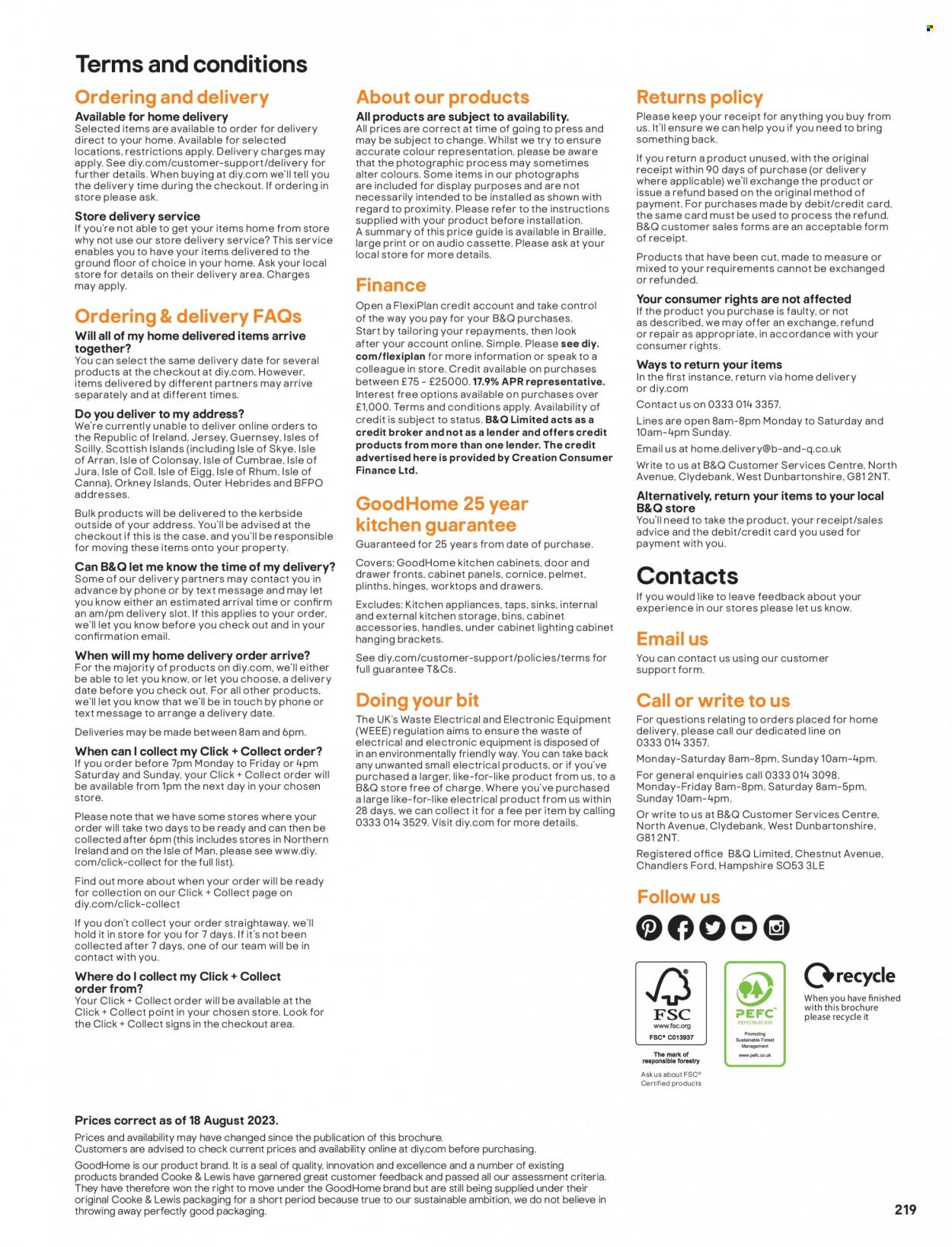 B&Q offer. Page 219