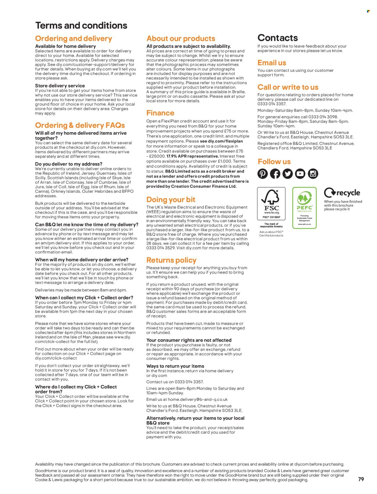 B&Q offer. Page 79