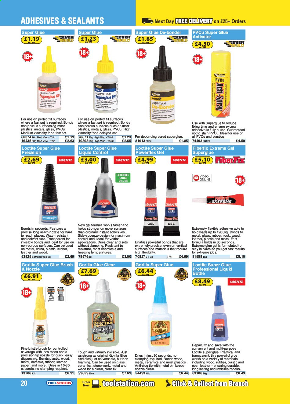 thumbnail - Toolstation offer  - Sales products - glue, adhesive, brush. Page 20.