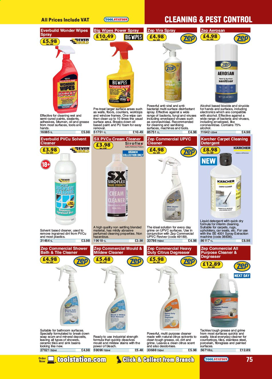 thumbnail - Toolstation offer  - Sales products - sink, paint, rug, carpet, Kärcher, cleaner, degreaser. Page 75.