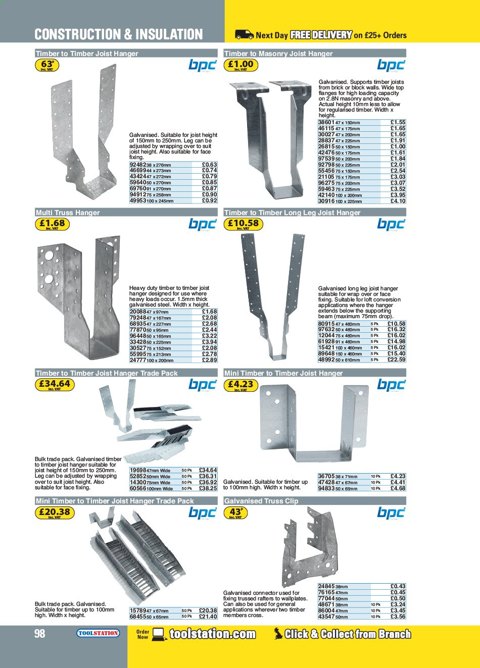 thumbnail - Toolstation offer  - Sales products - brick, hanger. Page 98.