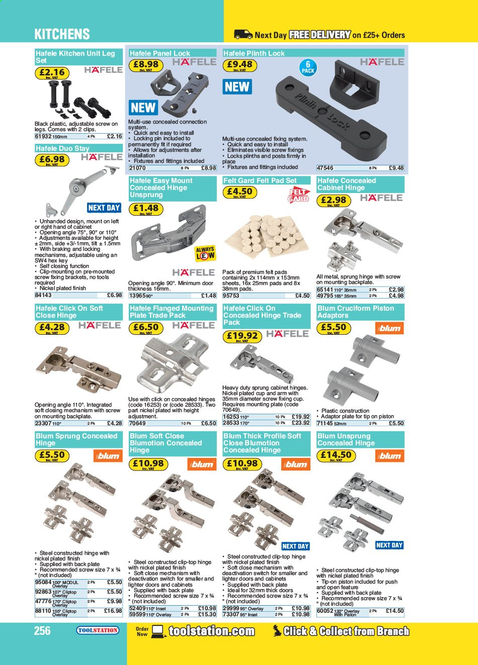 thumbnail - Toolstation offer  - Sales products - switch, door, Hafele. Page 256.