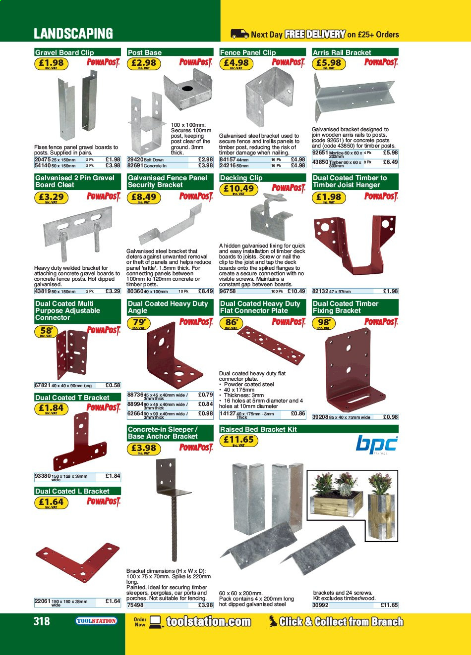 thumbnail - Toolstation offer  - Sales products - decking, fence panel, hanger. Page 318.