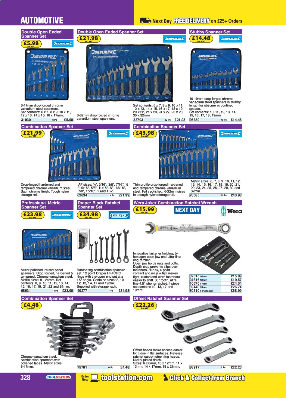thumbnail - Toolstation offer  - Sales products - wrench, spanner. Page 328.