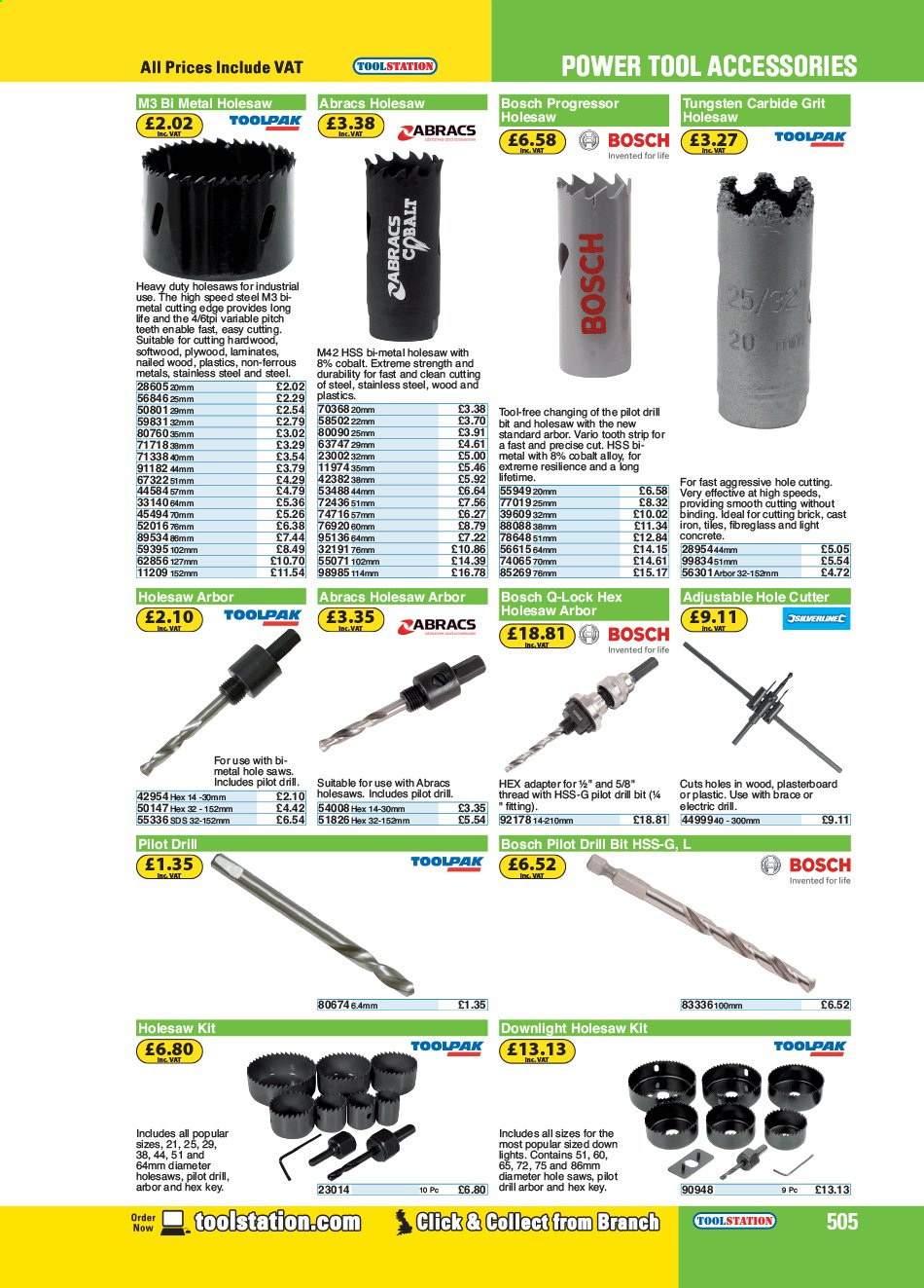 thumbnail - Toolstation offer  - Sales products - Bosch, brick, plywood. Page 505.