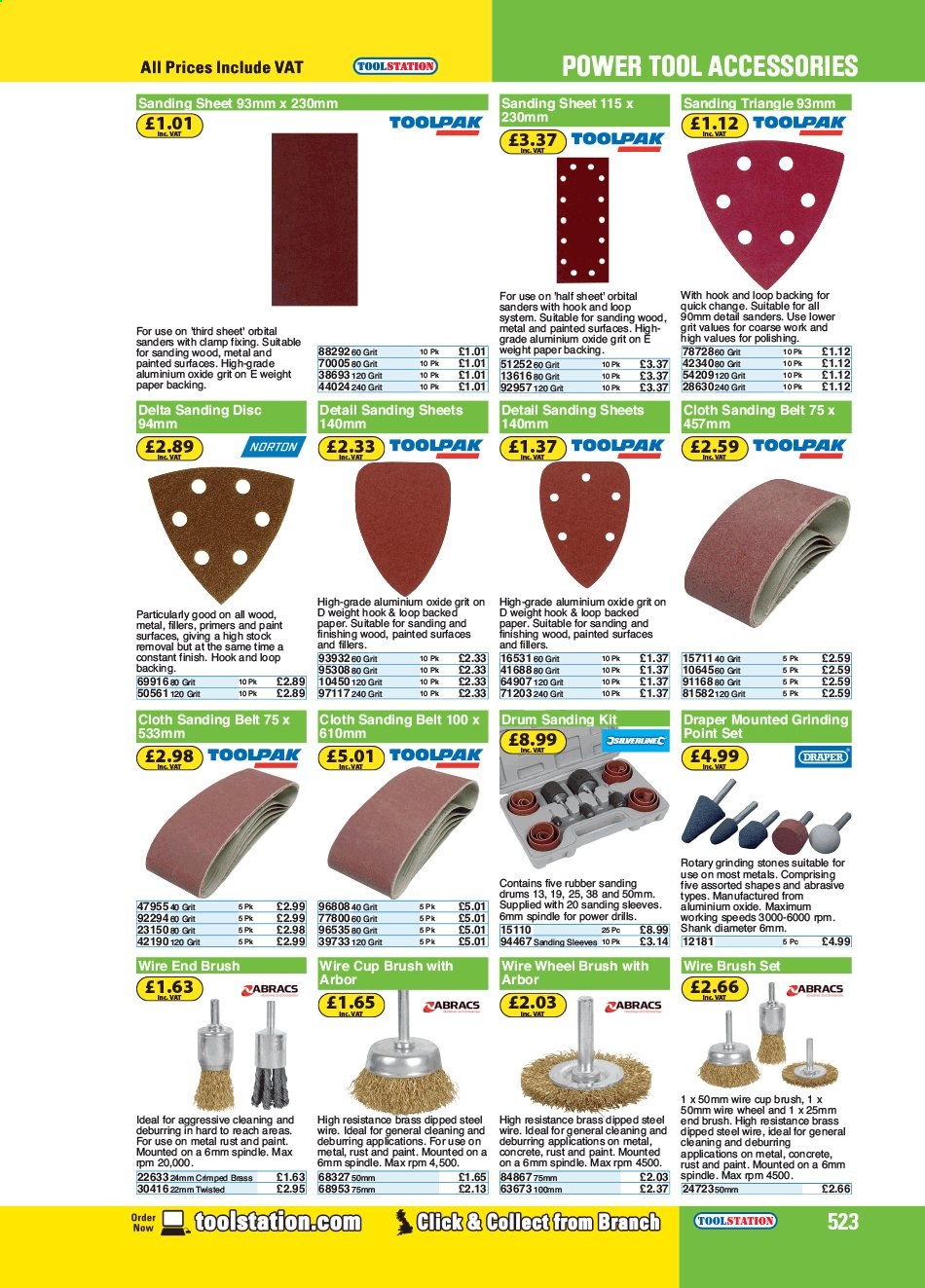 thumbnail - Toolstation offer  - Sales products - hook, drill, brush set, brush. Page 523.