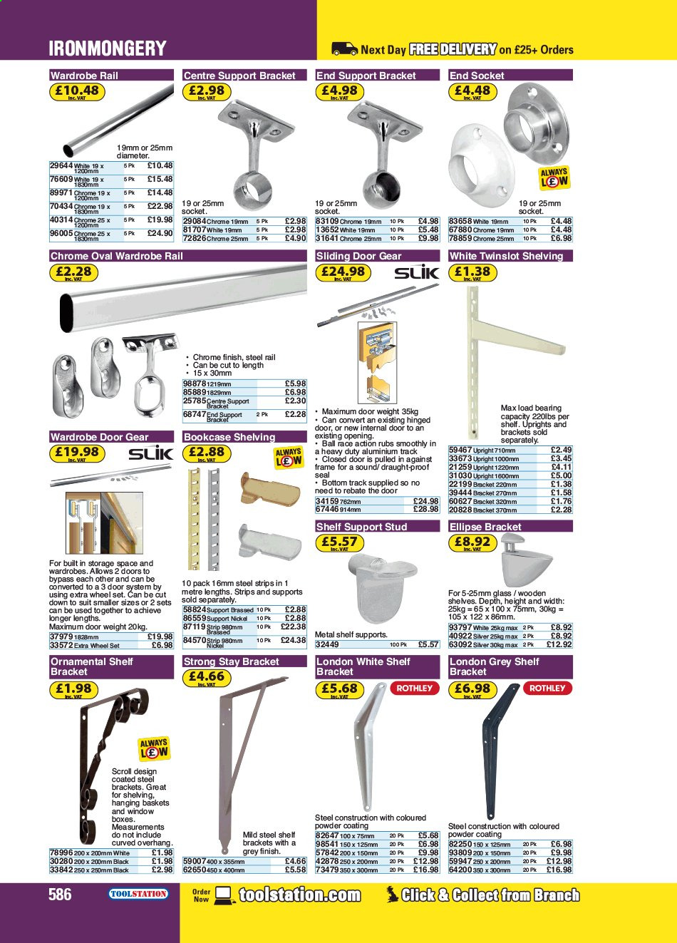 thumbnail - Toolstation offer  - Sales products - sliding door, hinged door. Page 586.