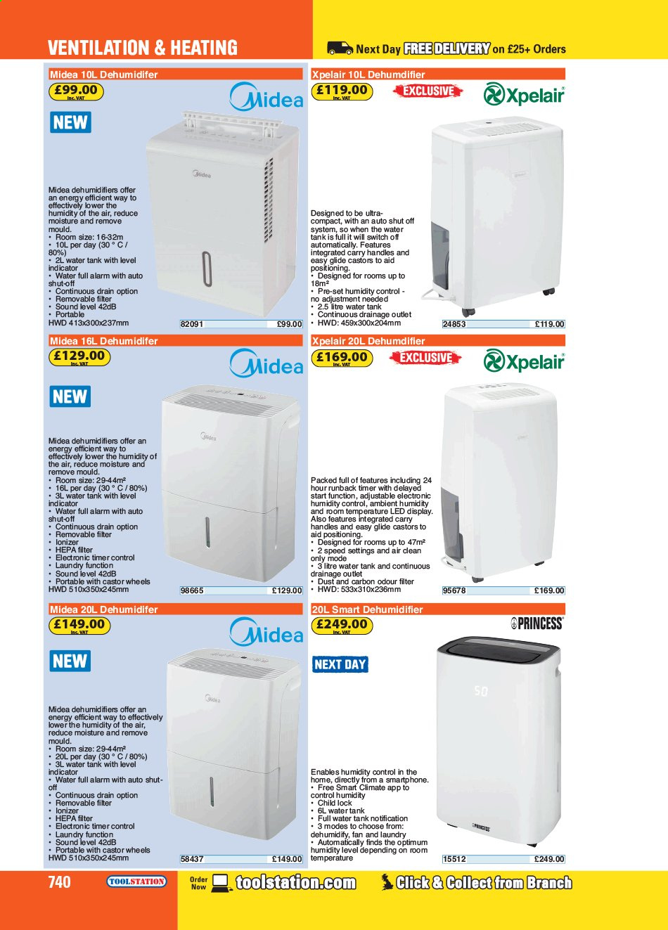 thumbnail - Toolstation offer  - Sales products - water tank, Midea, switch. Page 740.
