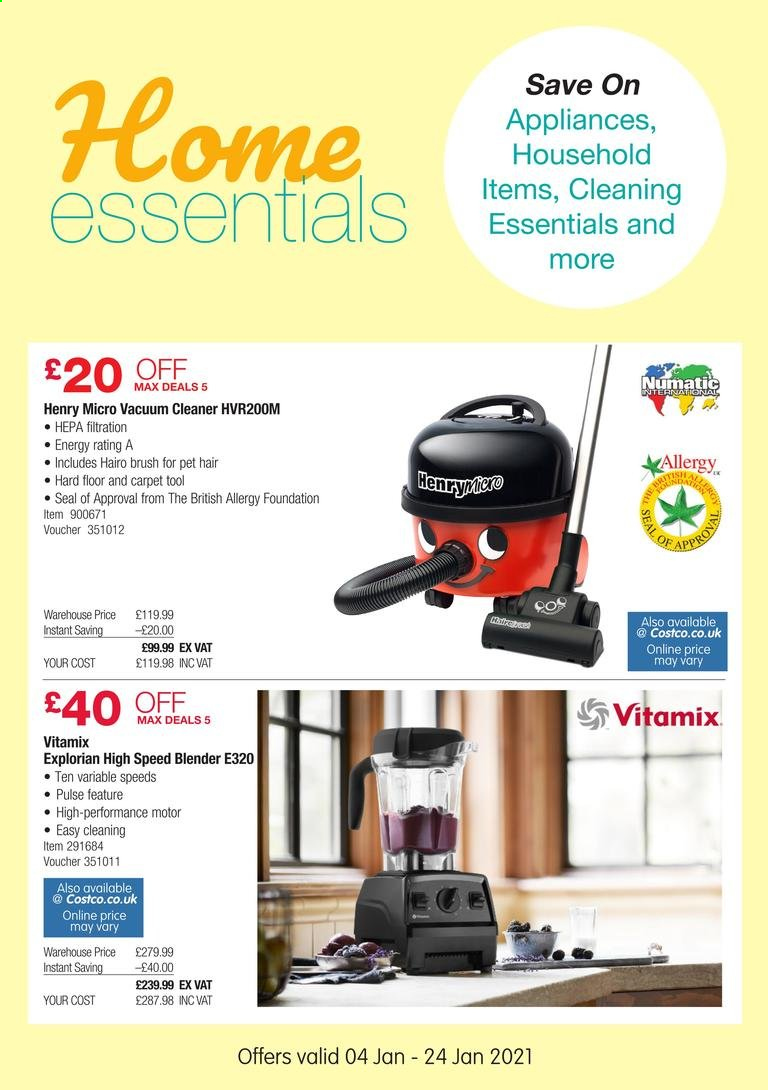 thumbnail - Costco offer  - 04/01/2021 - 24/01/2021 - Sales products - cleaner, brush, vacuum cleaner, blender. Page 4.
