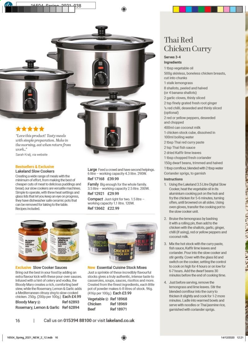 thumbnail - Lakeland offer  - Sales products - lid, pot, pin, slow cooker. Page 16.