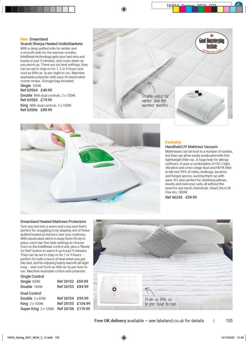 thumbnail - Lakeland offer  - Sales products - storage bag, pillow, vacuum cleaner. Page 155.