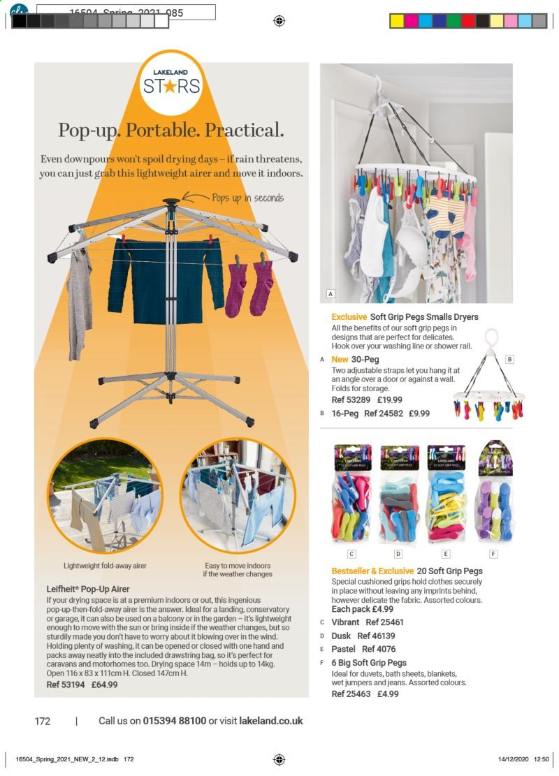 thumbnail - Lakeland offer  - Sales products - hook, airer, blanket. Page 172.