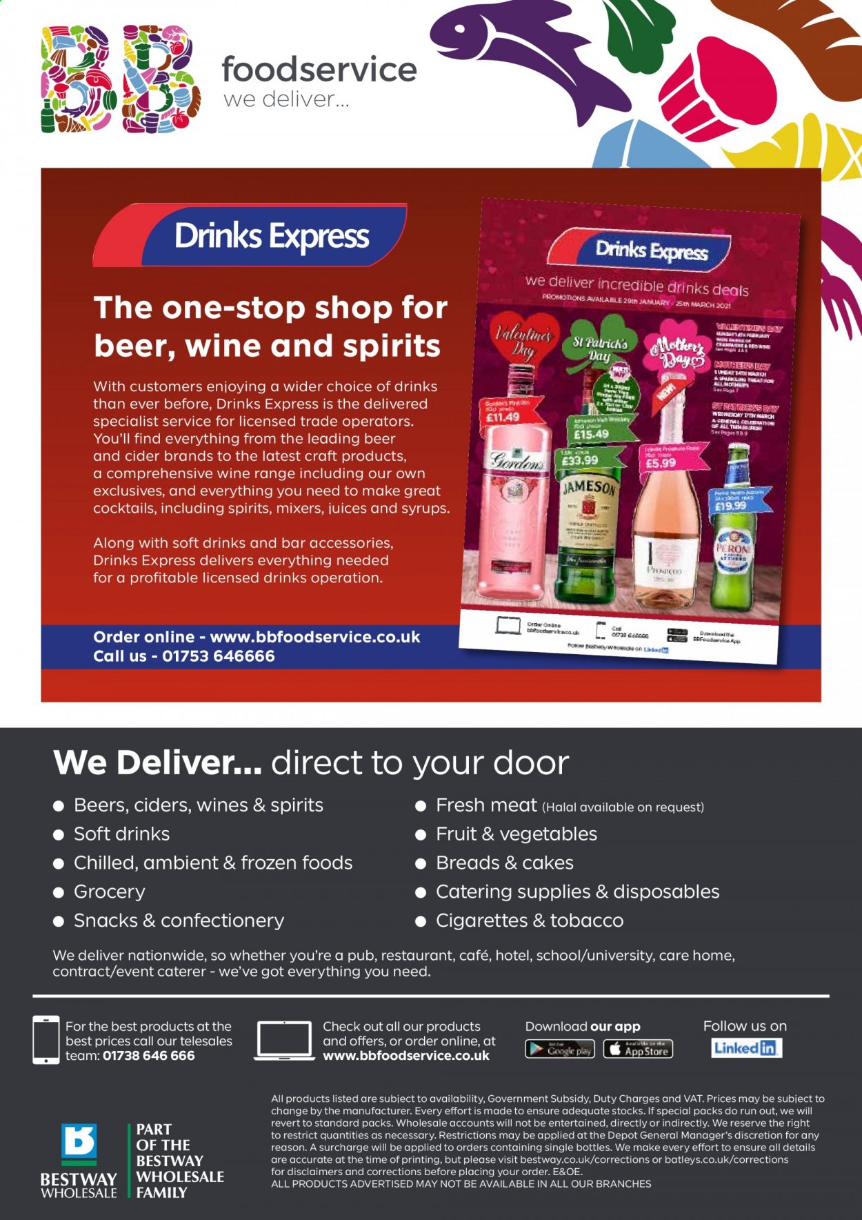 thumbnail - Bestway offer  - 29/01/2021 - 25/03/2021 - Sales products - beer, cake, snack, juice, soft drink, wine, apple cider. Page 20.