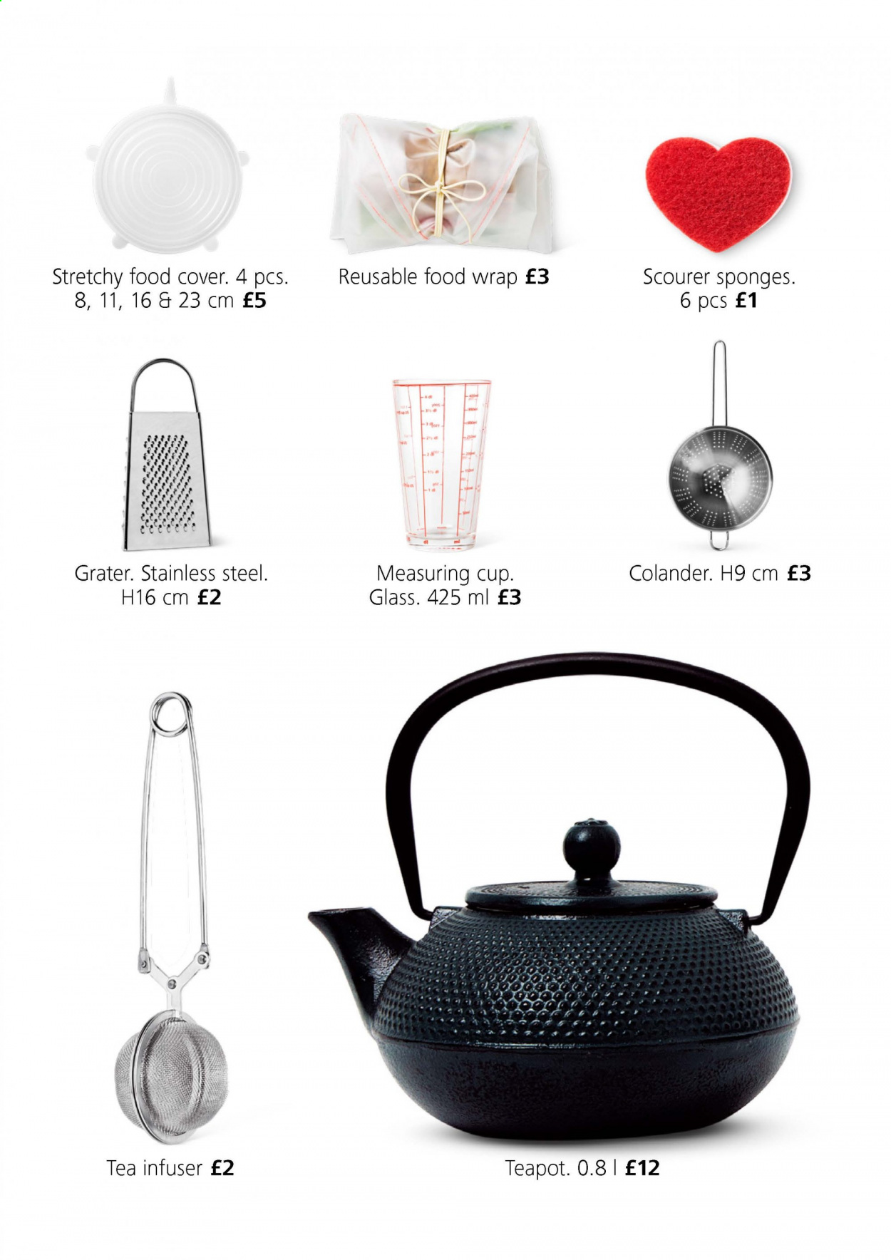 thumbnail - Flying Tiger Copenhagen offer  - 22/01/2021 - 25/02/2021 - Sales products - colander, teapot, handy grater, food cover, measuring cup, tea infuser. Page 9.