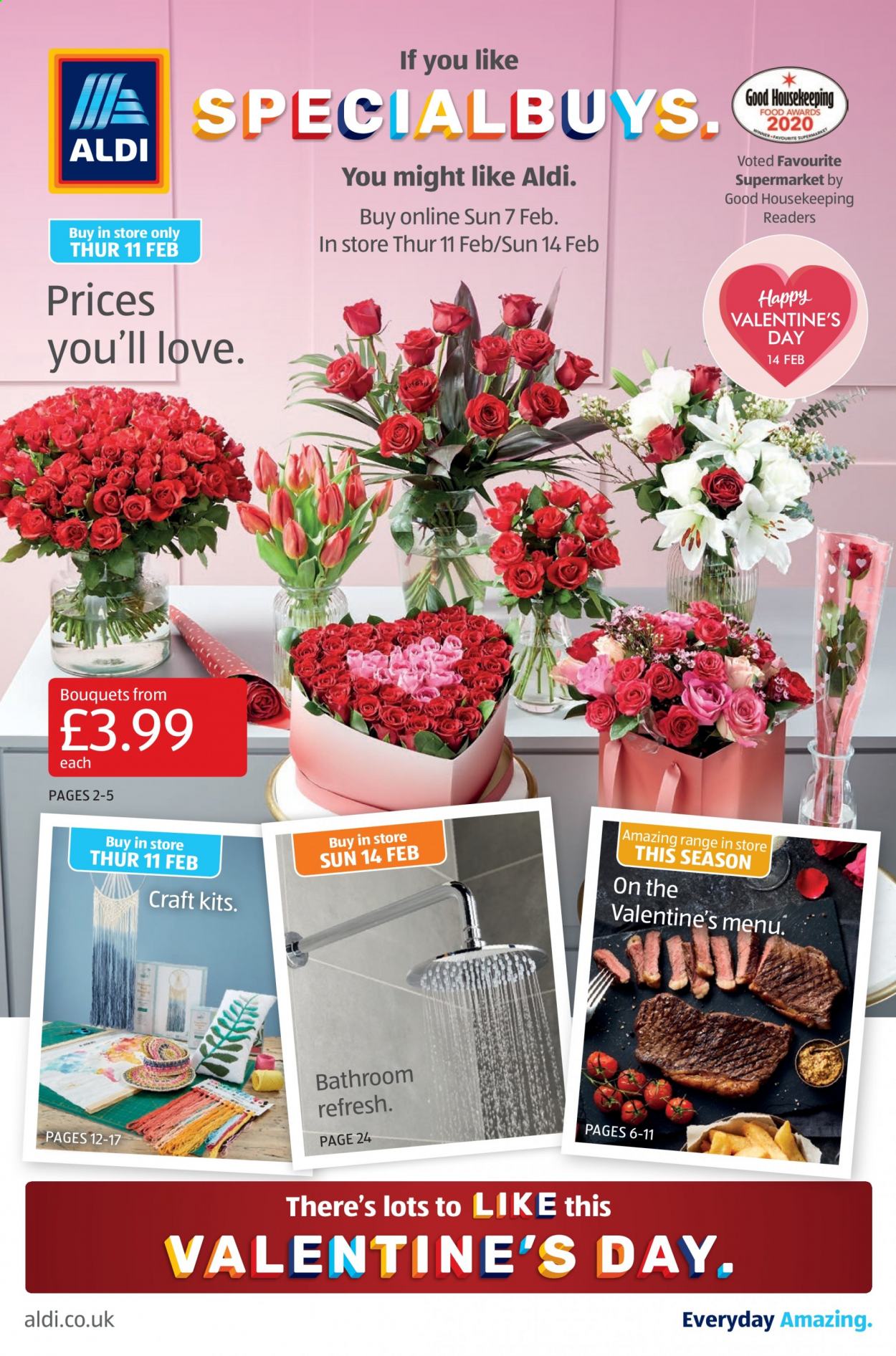 thumbnail - Aldi offer  - 07/02/2021 - 14/02/2021 - Sales products - bouquet. Page 1.