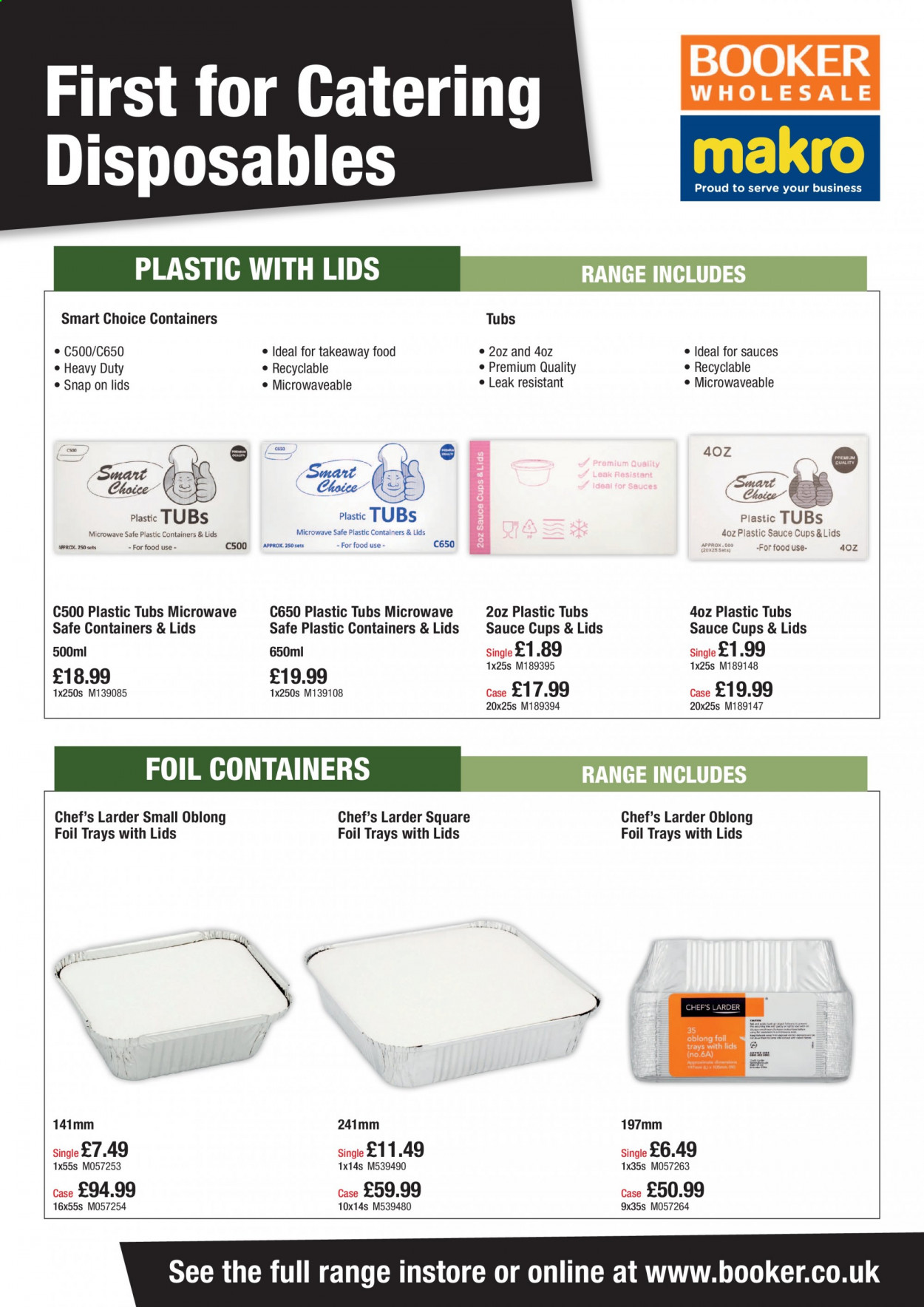 Makro offer  - Sales products - cup, plastic tub, foil tray, safe container, sauce cup. Page 1.