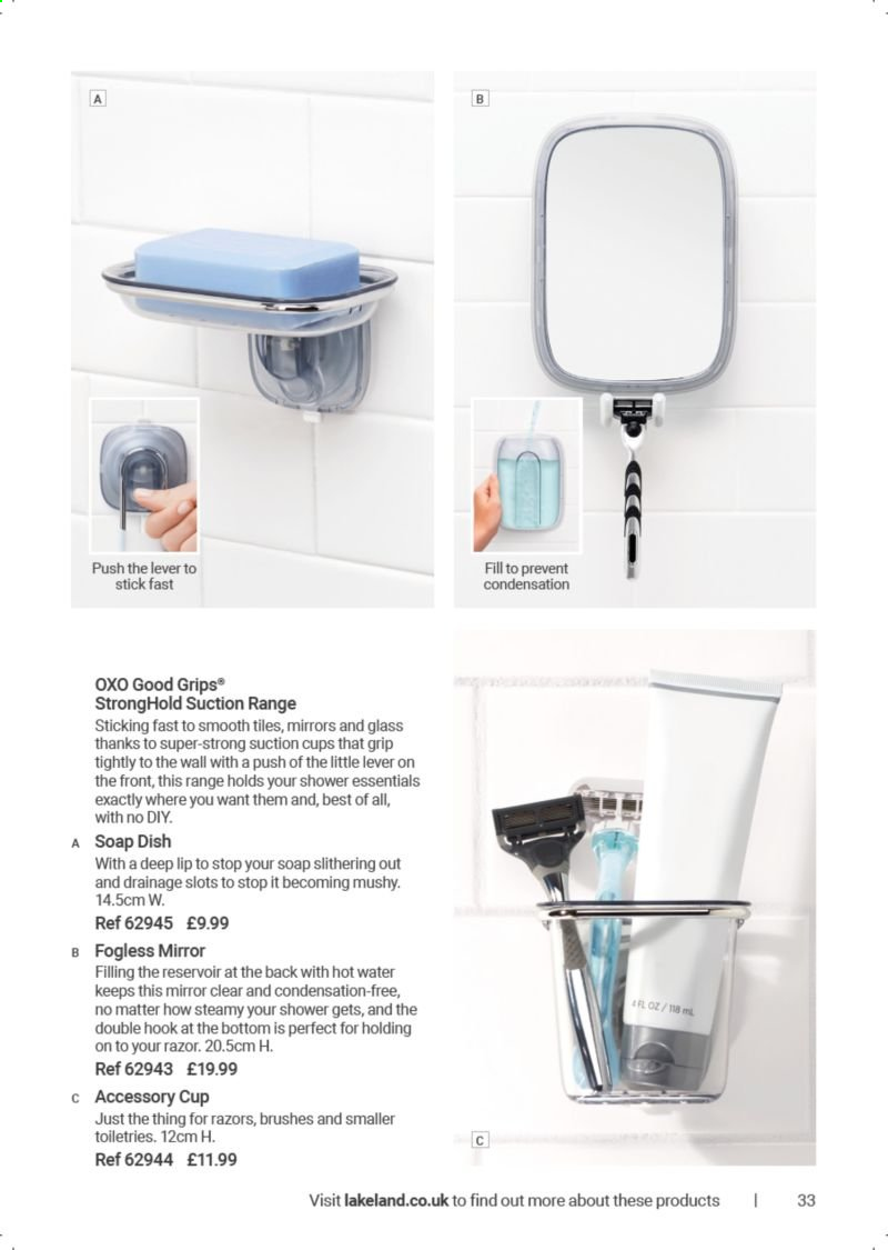 thumbnail - Lakeland offer  - Sales products - hook, soap dish, suction cups, cup. Page 33.