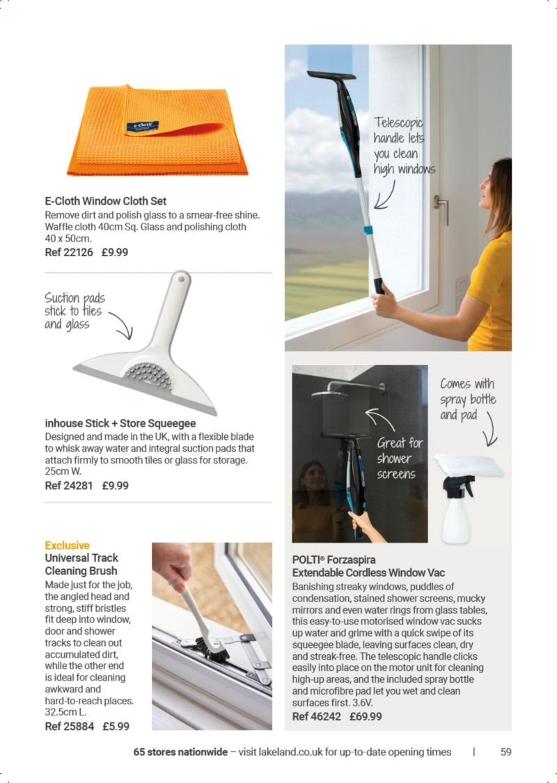 thumbnail - Lakeland offer  - Sales products - brush, E-cloth, vacuum cleaner. Page 59.