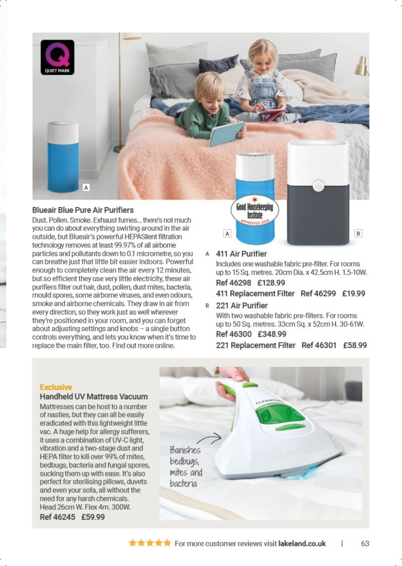thumbnail - Lakeland offer  - Sales products - pillow, vacuum cleaner. Page 63.