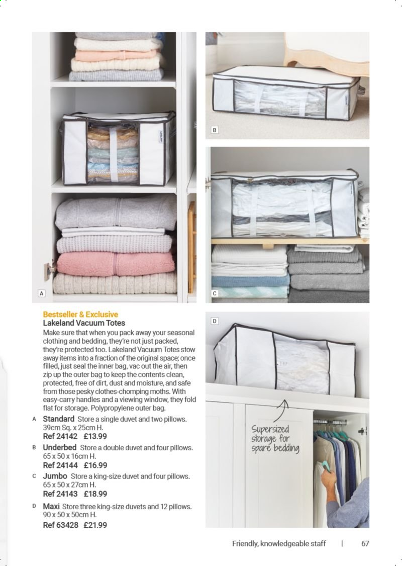 thumbnail - Lakeland offer  - Sales products - bedding, duvet, pillow. Page 67.