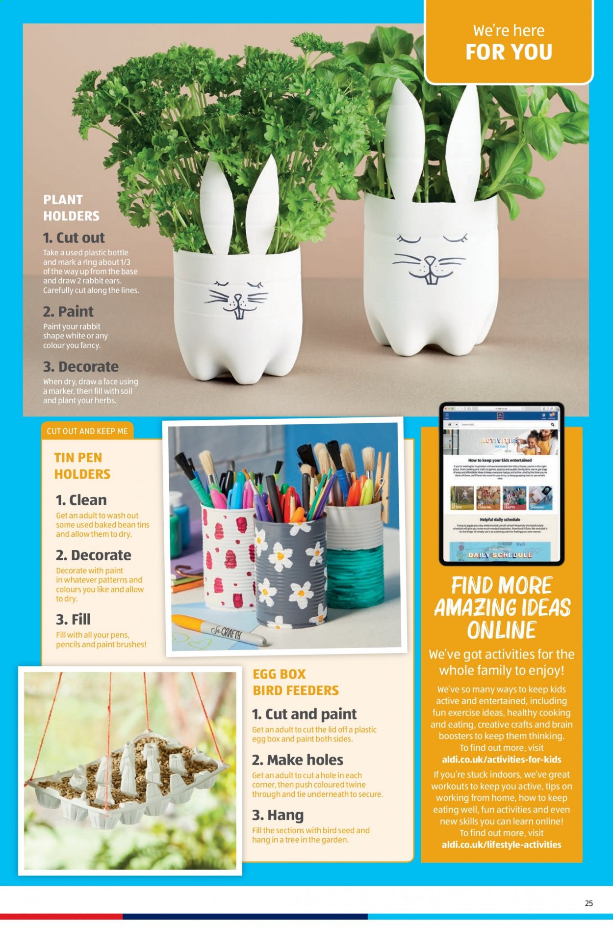 thumbnail - Aldi offer  - 14/02/2021 - 21/02/2021 - Sales products - beans, eggs, herbs, lid, paint brush, pen, marker, pencil, rabbit, bird feeder, bird food, plant seeds. Page 25.