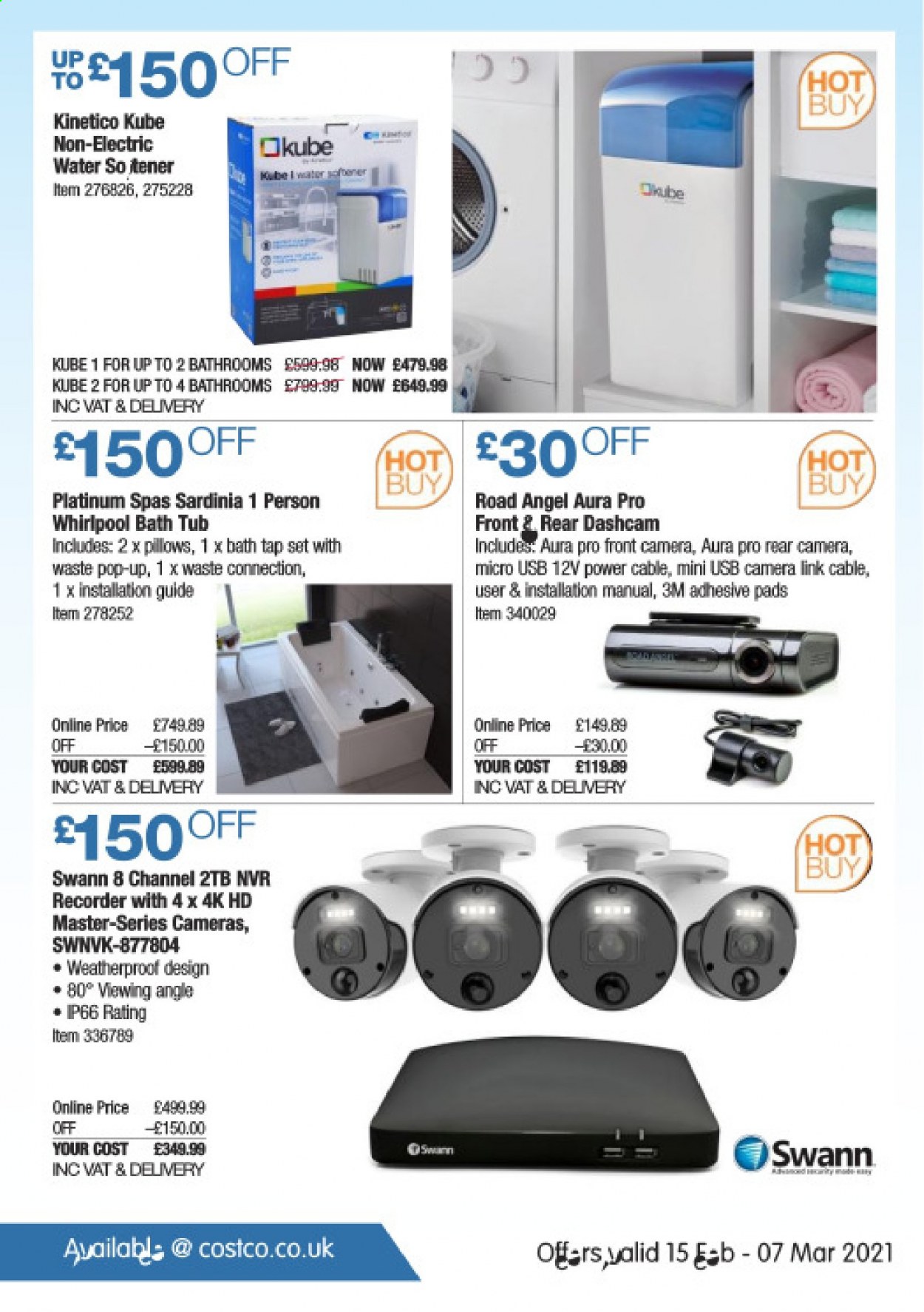 thumbnail - Costco offer  - 15/02/2021 - 07/03/2021 - Sales products - pillow, recorder, dashboard camera. Page 22.