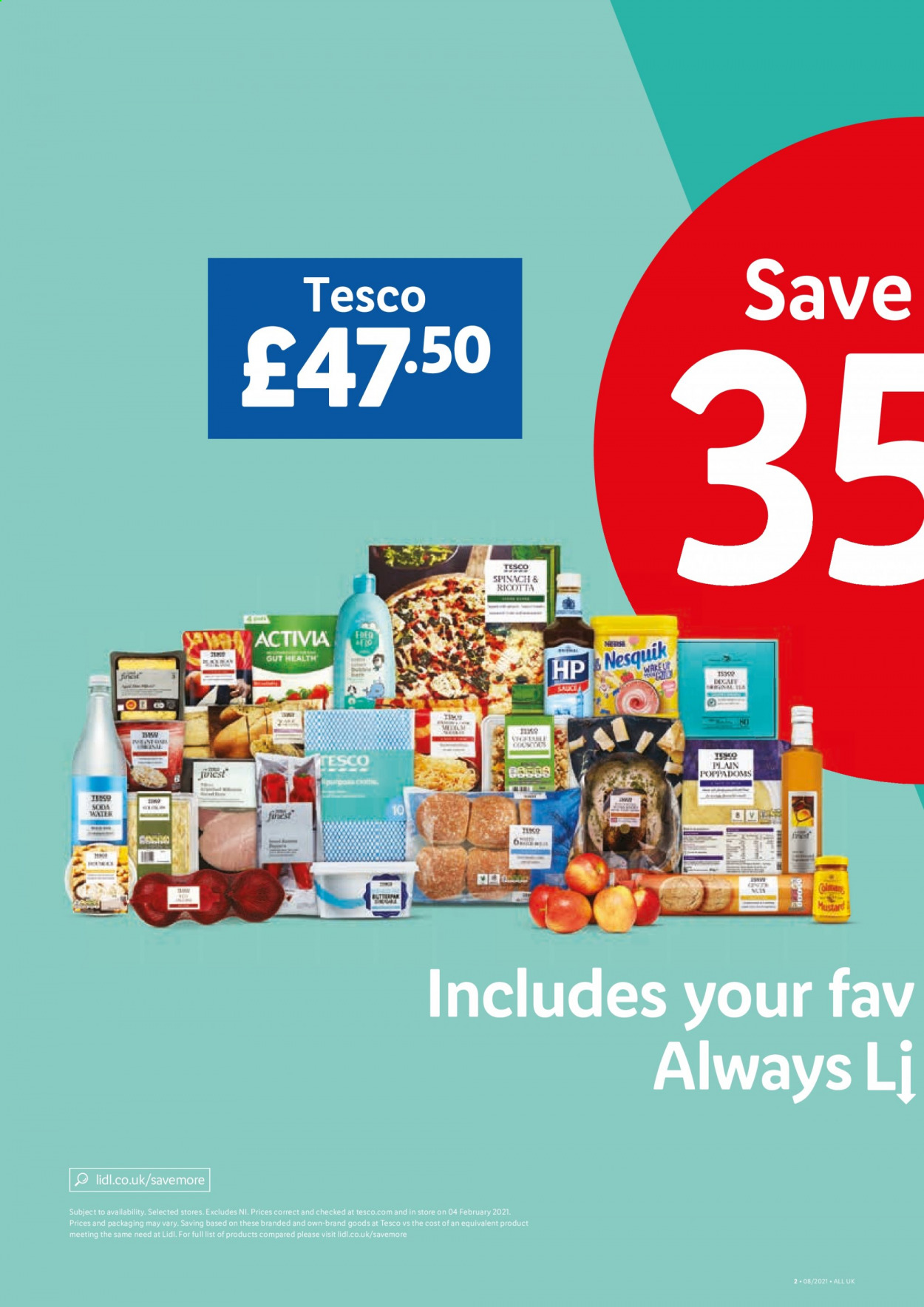 thumbnail - Lidl offer  - 25/02/2021 - 03/03/2021 - Sales products - spinach, ricotta, Activia, Nesquik, mustard, soda, Hewlett Packard. Page 2.