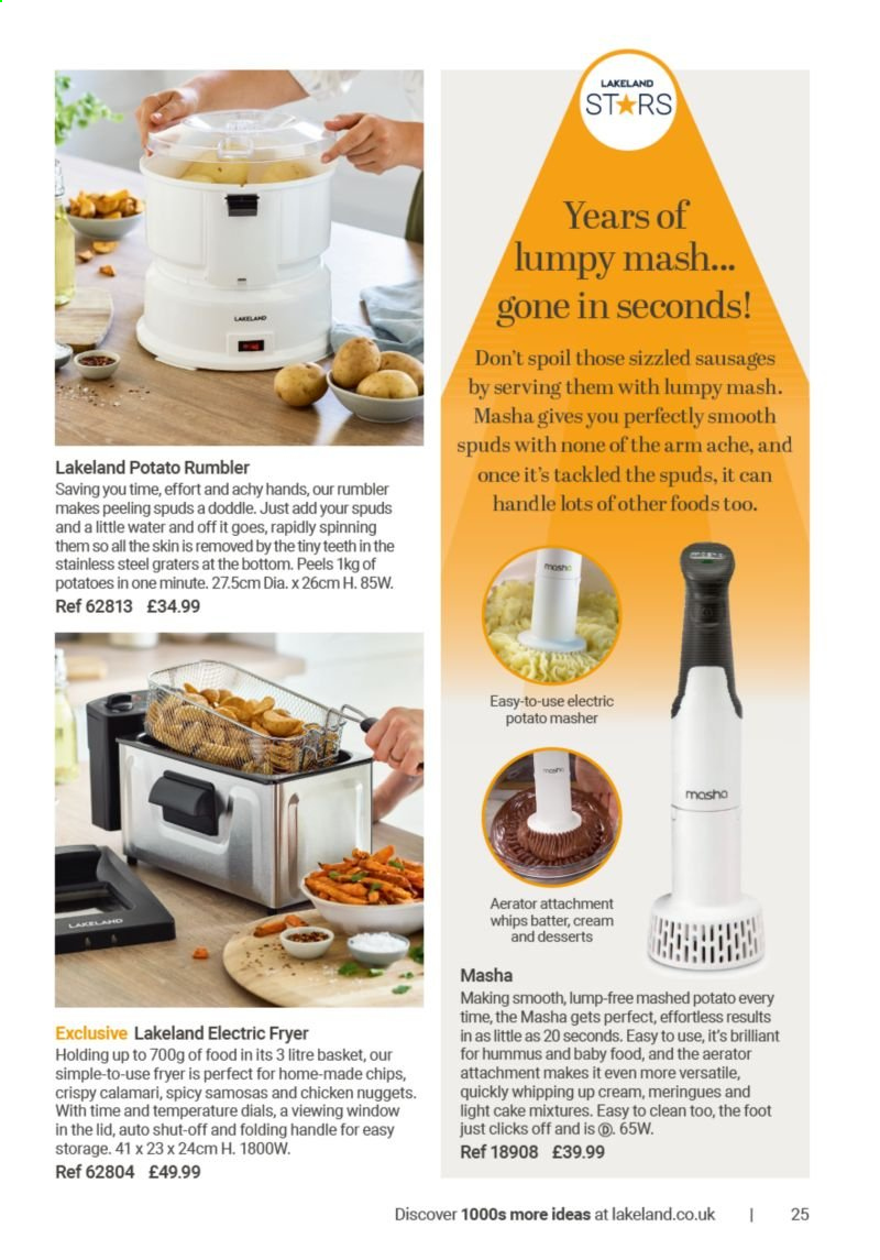 thumbnail - Lakeland offer  - Sales products - basket, lid, deep fryer. Page 25.