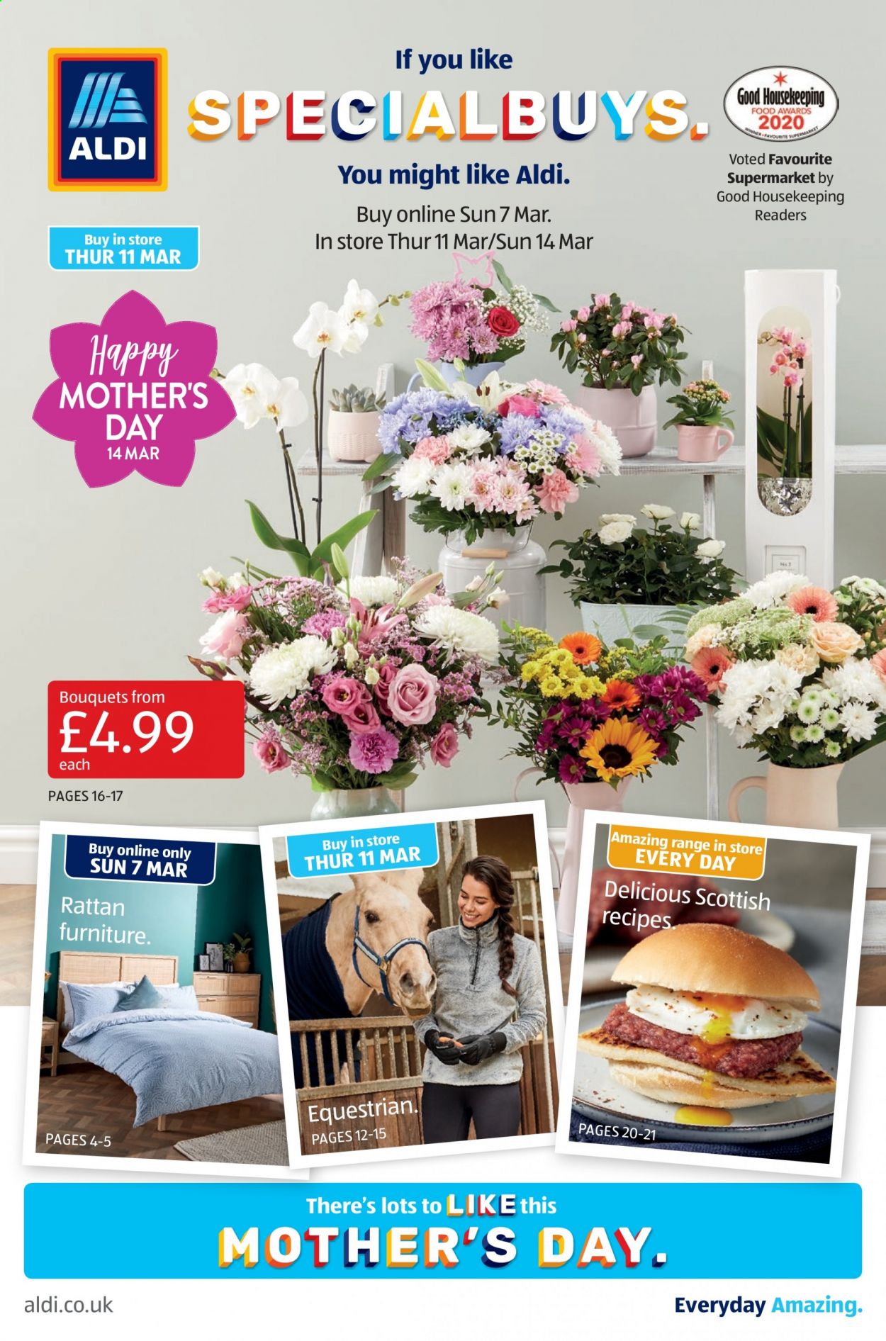 thumbnail - Aldi offer  - 07/03/2021 - 14/03/2021 - Sales products - bouquet. Page 1.