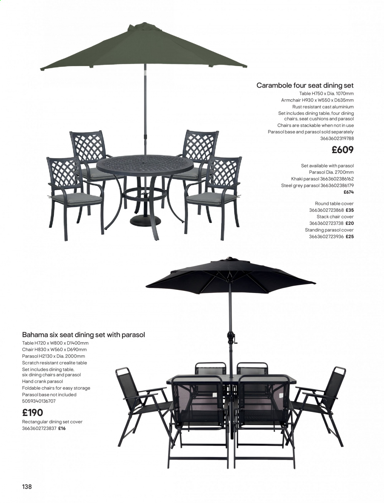 thumbnail - B&Q offer  - Sales products - cushion, dining set, dining table, table, table set, chair, arm chair. Page 138.