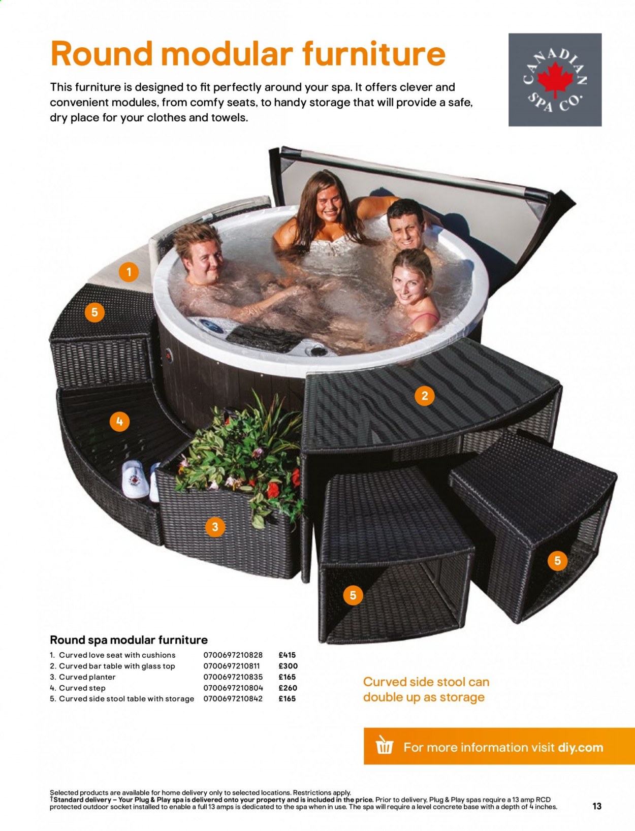 thumbnail - B&Q offer  - Sales products - cushion, towel, table, stool, coctail table. Page 13.
