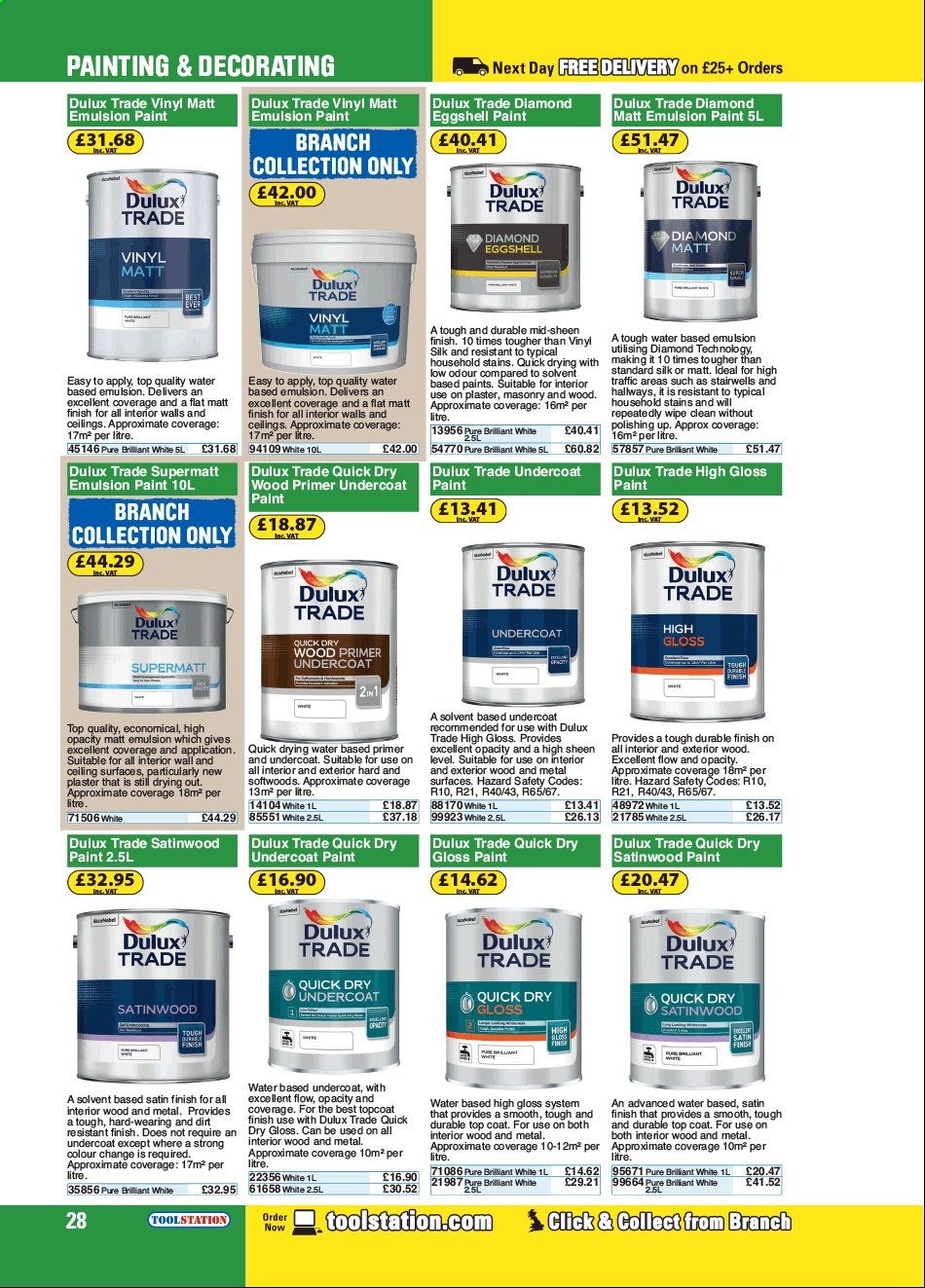 thumbnail - Toolstation offer  - Sales products - paint, Dulux, vinyl, plaster. Page 28.