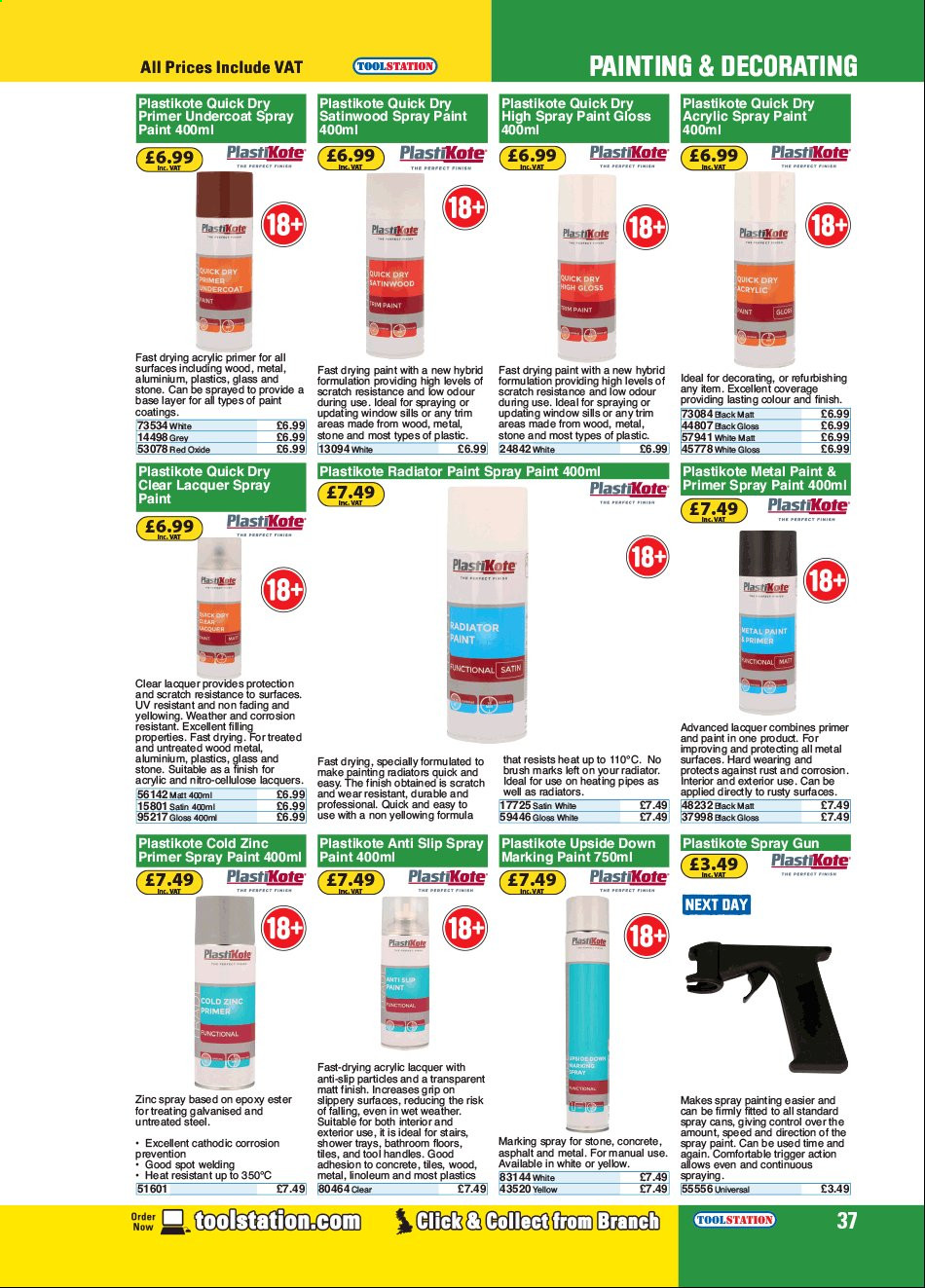 thumbnail - Toolstation offer  - Sales products - spray paint, spray gun, brush. Page 37.
