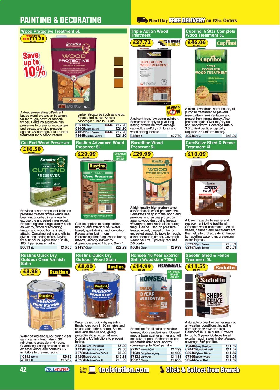 thumbnail - Toolstation offer  - Sales products - base coat, door, brush, shed. Page 42.