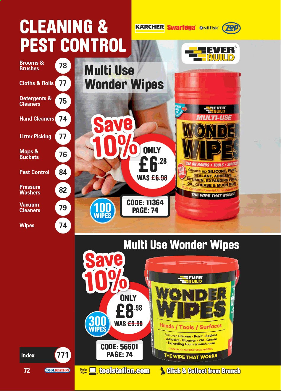 thumbnail - Toolstation offer  - Sales products - paint, adhesive, washers, Kärcher. Page 72.