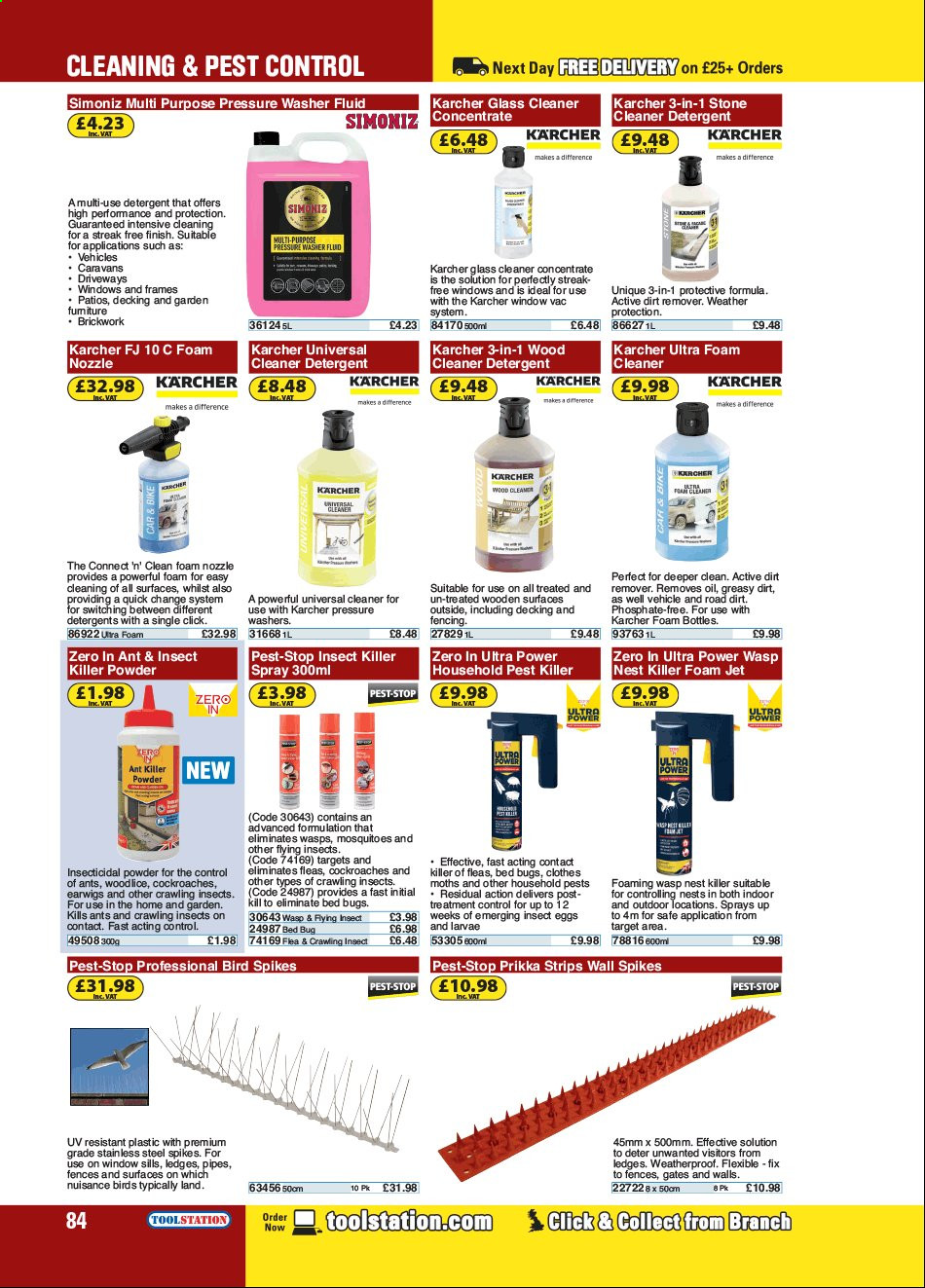thumbnail - Toolstation offer  - Sales products - vacuum cleaner, decking, window, pressure washer, washers, Kärcher, insect killer, cleaner, washer fluid. Page 84.